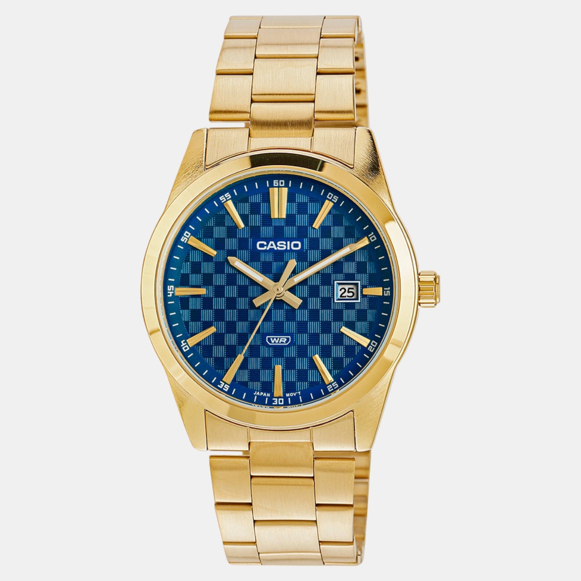 Casio Enticer Men Quartz Blue Dial Analog Stainless Steel Watch A2245