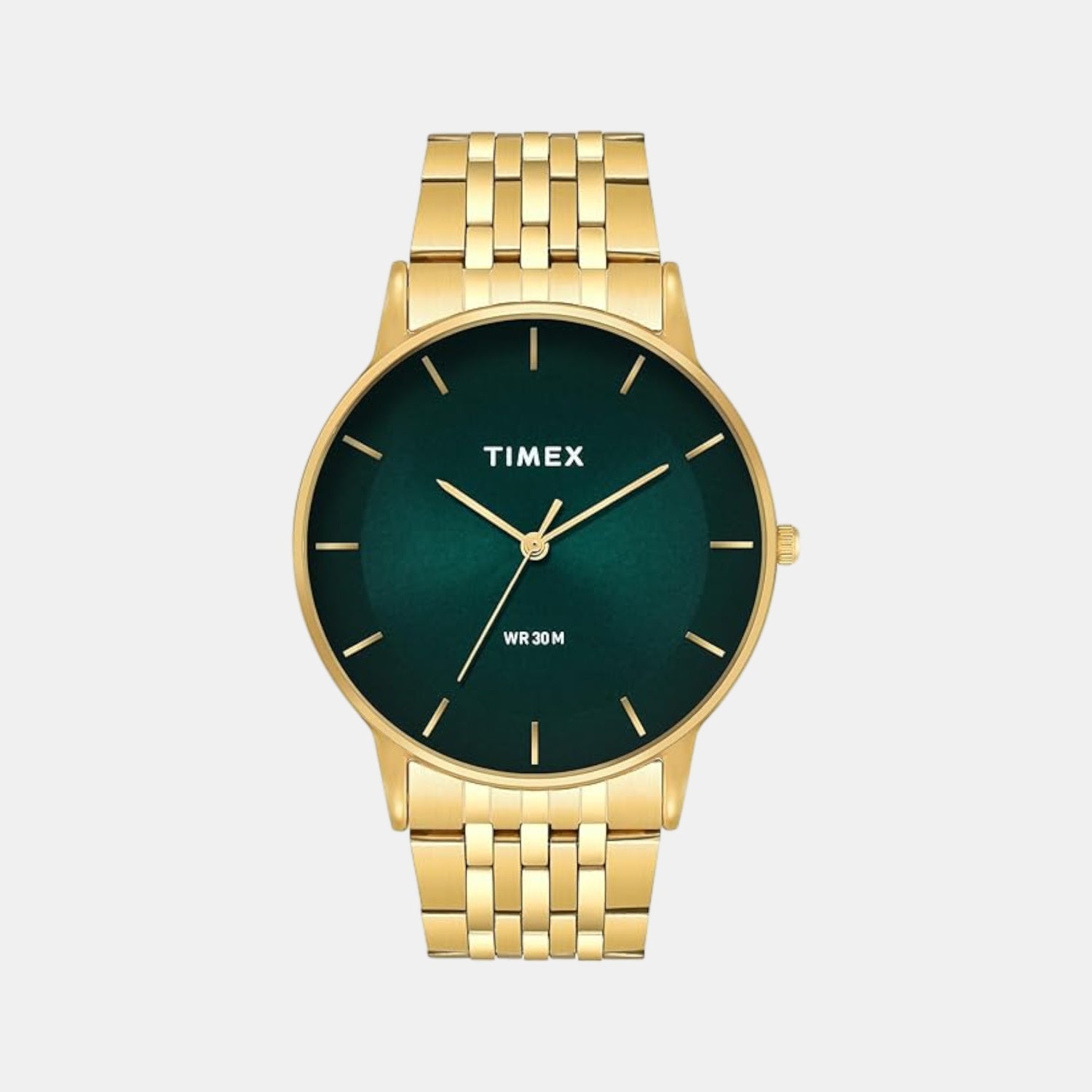 Timex Classics Men Quartz Green Dial Analog Stainless Steel Watch TWTG12004