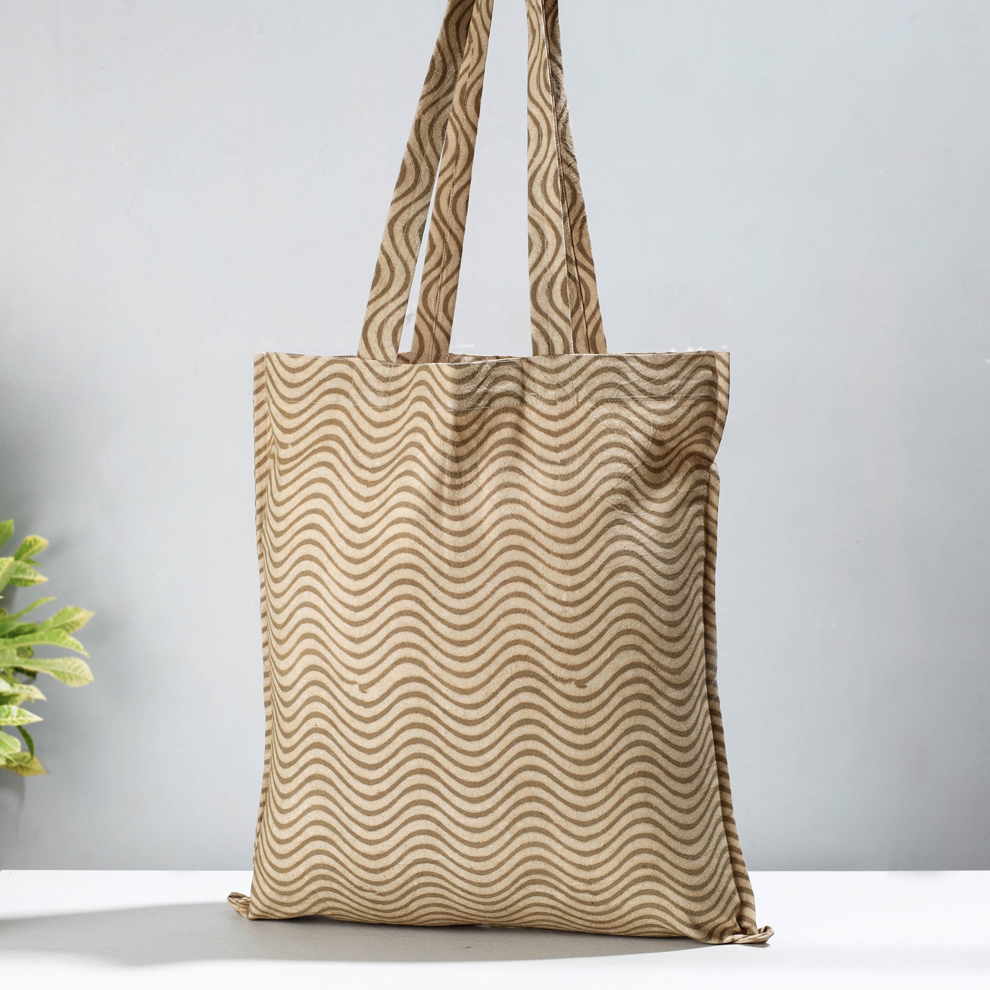 PITCHUKA SRINIVAS KALAMKARI PEDANA Beige - Pedana Kalamkari Block Printed Cotton Shopping Bag