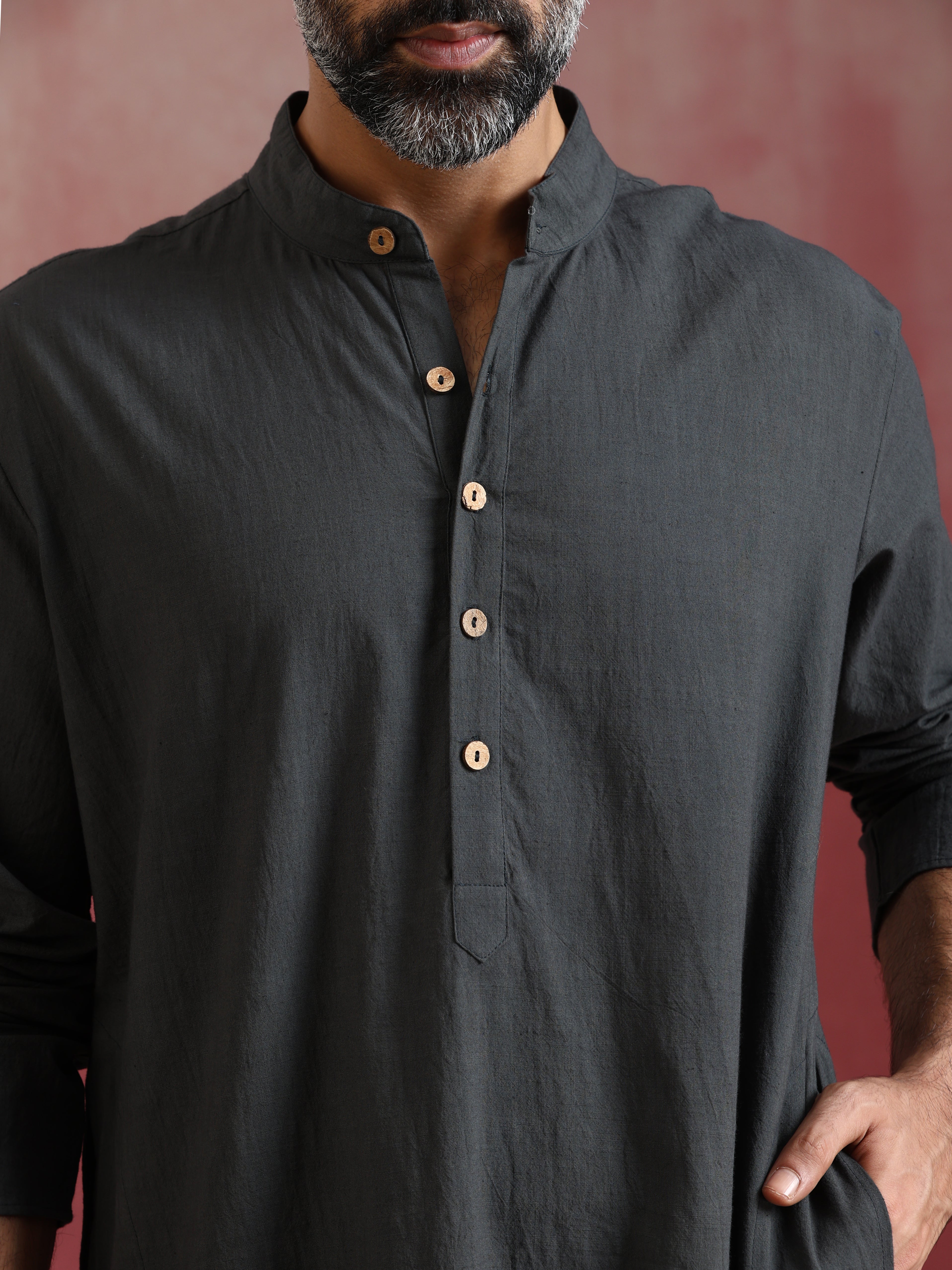trueBrowns Men's Grey Kurta - view 4