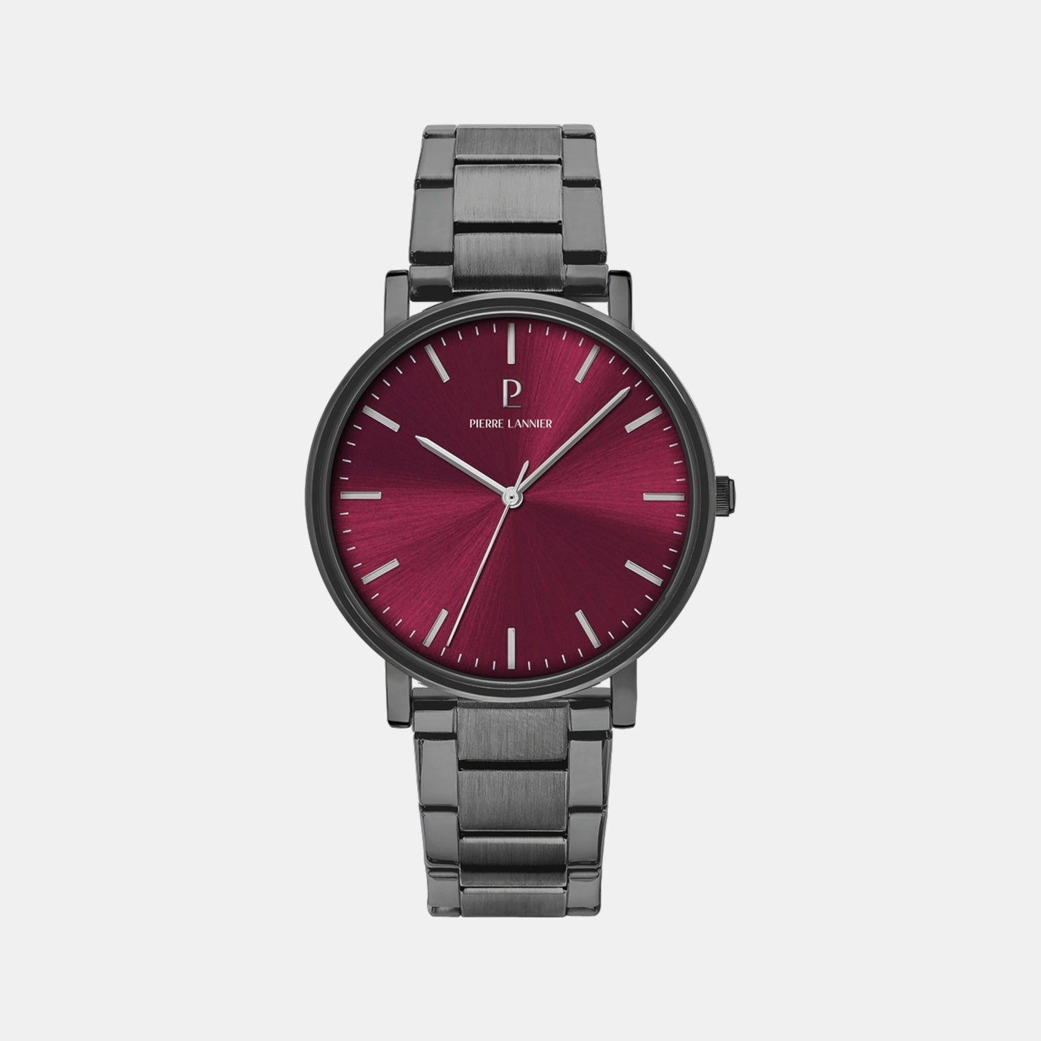Pierre Lannier Essential Men Quartz Burgundy Dial Analog Stainless Steel Watch 252G459 - view 2