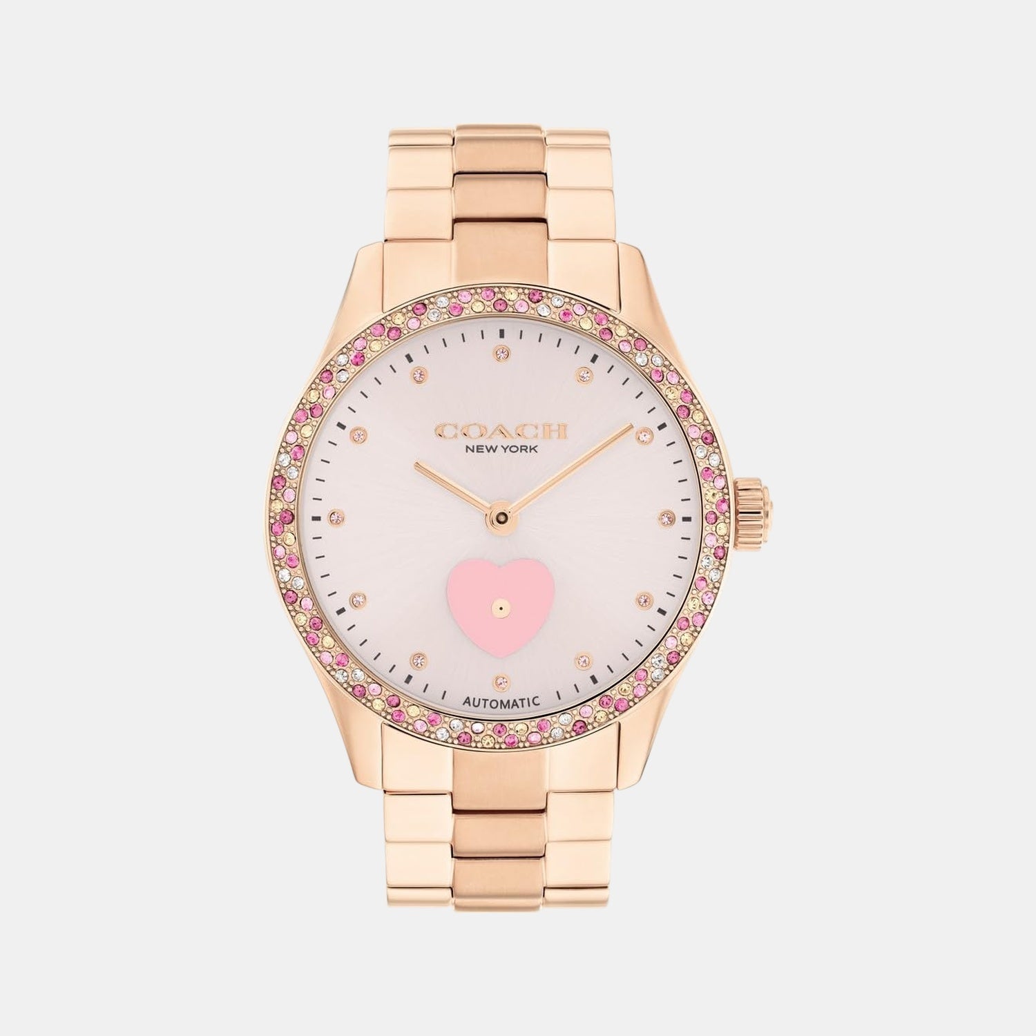 Coach Brooks Women Automatic Light Pink Dial Analog Stainless Steel Watch 14504523