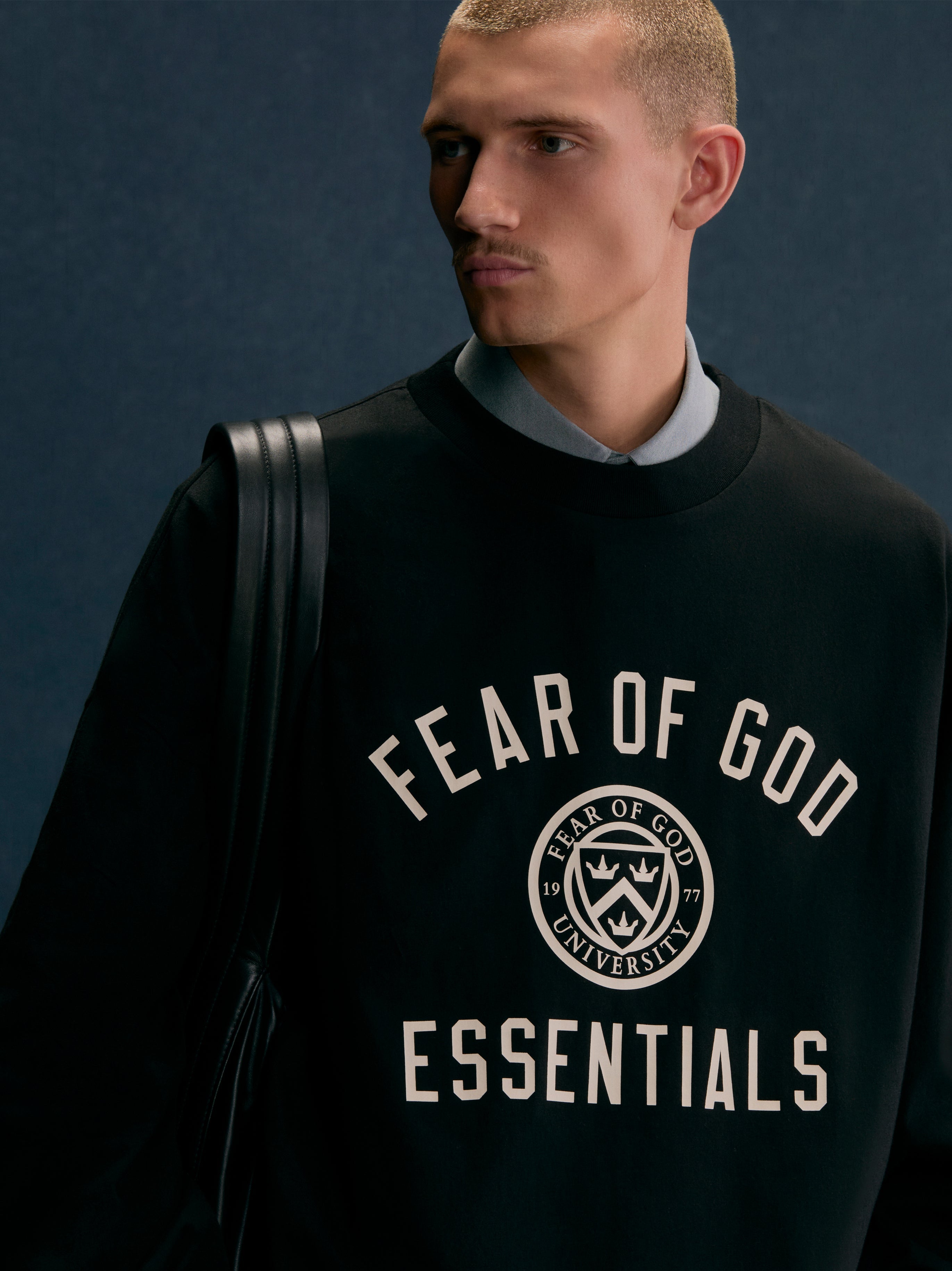 ESSENTIALS Jersey Long Sleeve Tee – Black