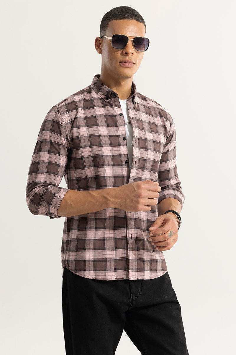 SNITCH Gazing Grid Brown Checks Shirt
