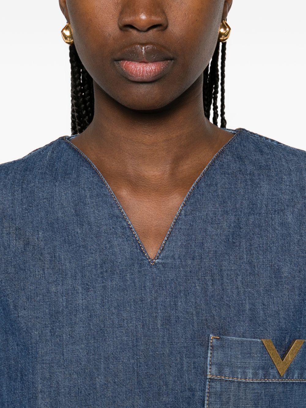 Valentino VLogo Signature denim blouse – Cotton 100% - view 2