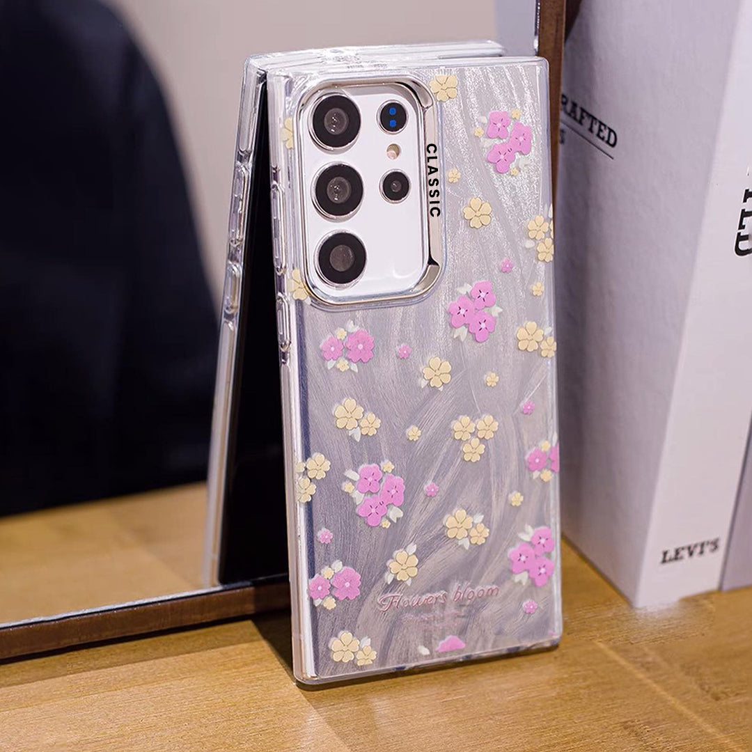 Peeperly Floral Glossy Feather Yarn Case - Samsung