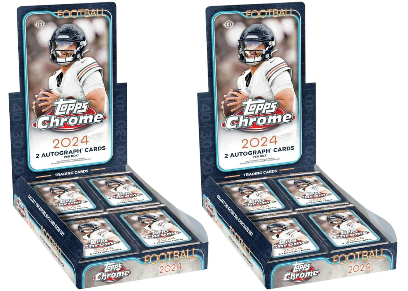 2024 Topps Chrome Football Hobby Box 2x Lot