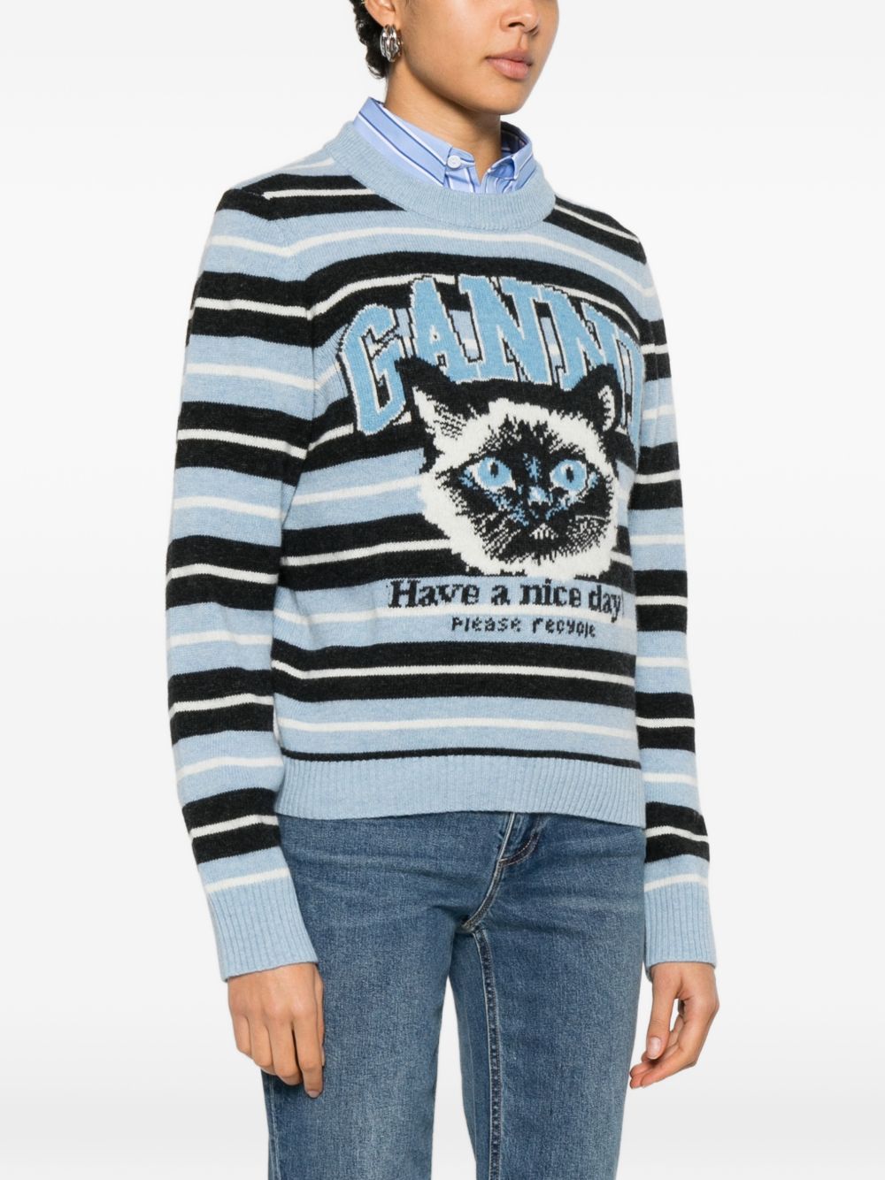 Ganni Wool crewneck sweater - view 5