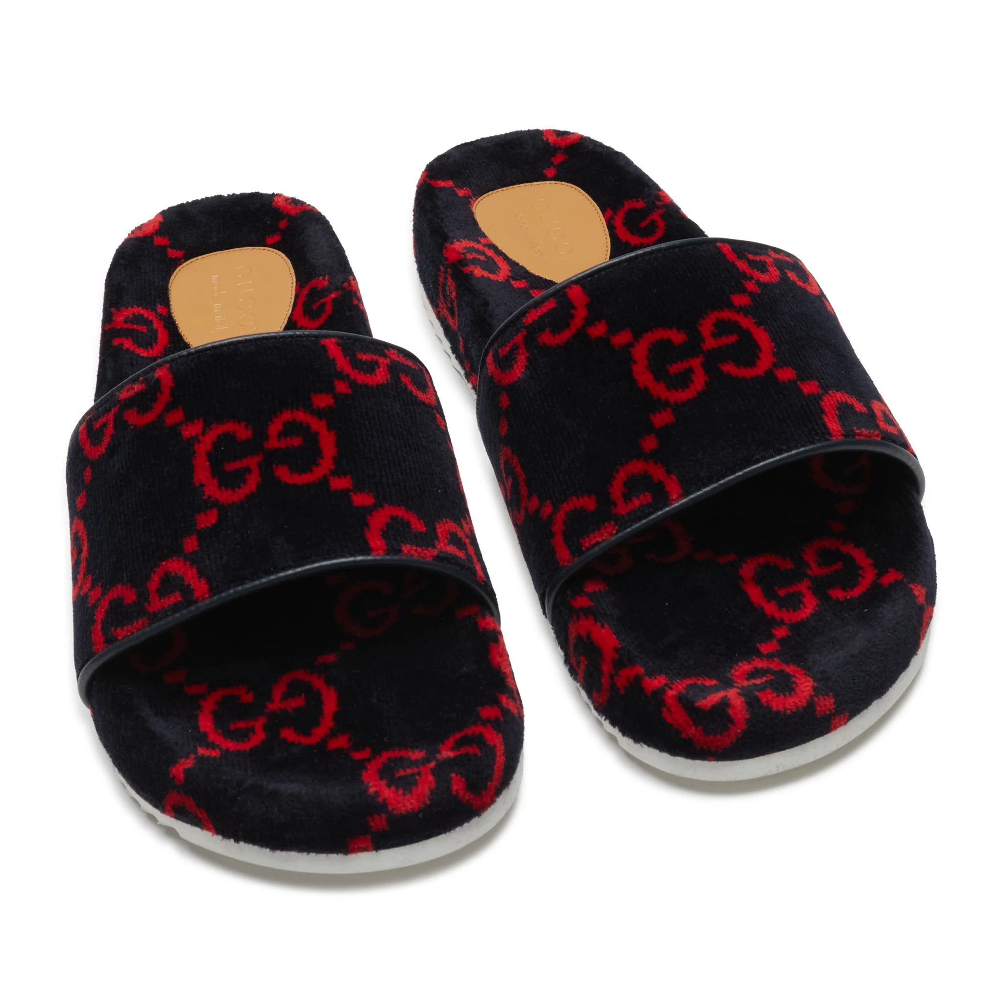Gucci GG Red Velvet Flat Slides - view 4