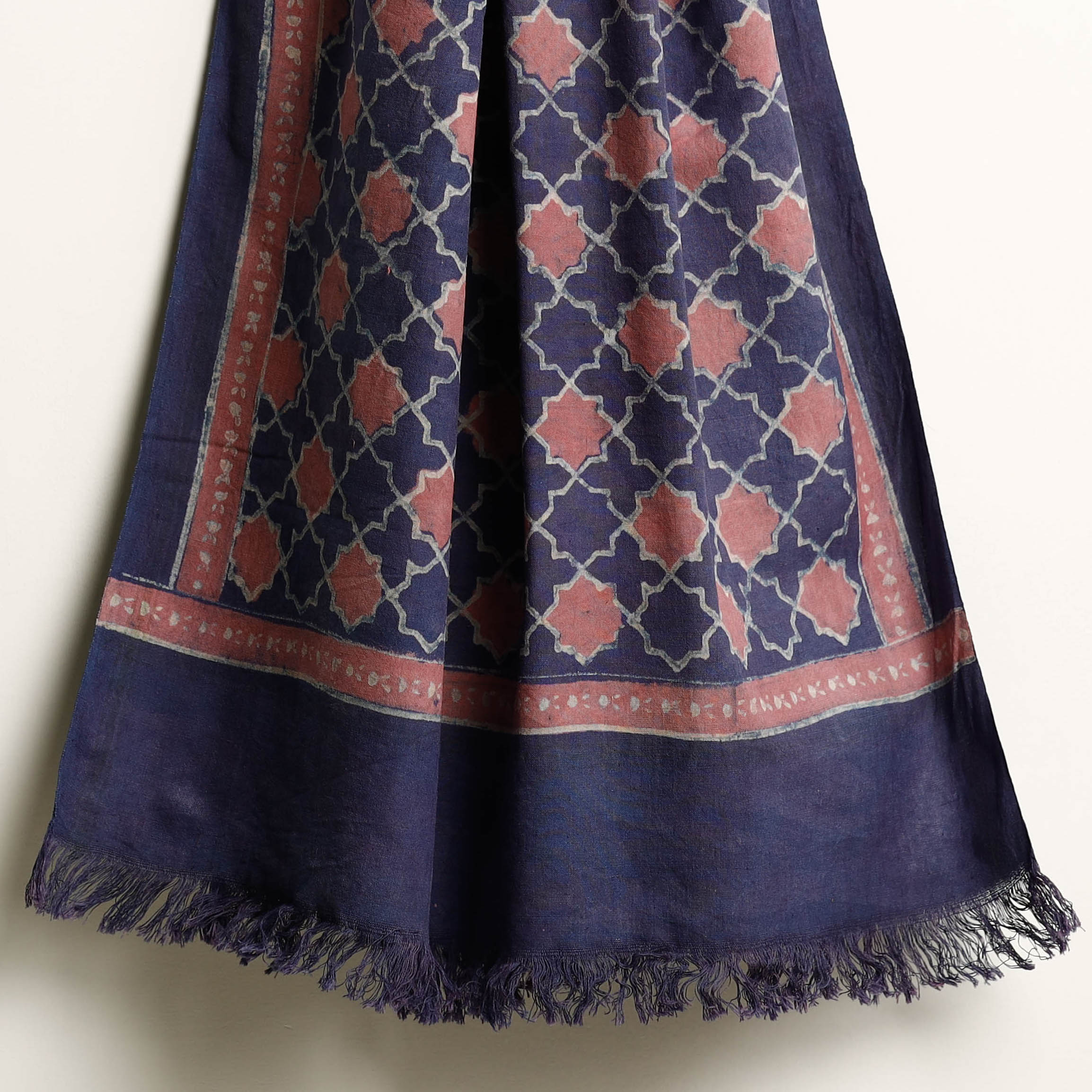 SOUTH KARGHA Blue - Akola Block Printed Pure Handloom Cotton Towel - view 3
