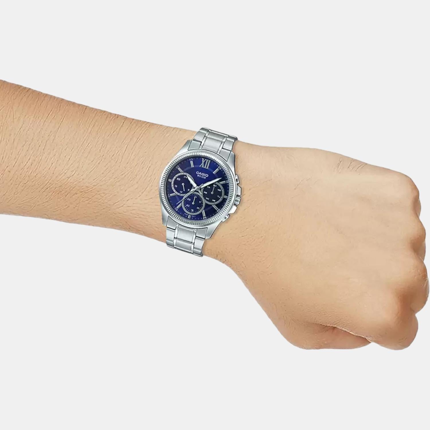 Casio Enticer Men Quartz Blue Dial Chronograph Stainless Steel Watch A1773 - view 6