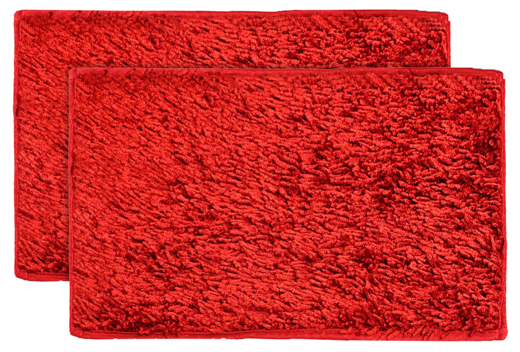 Kuber Industries Velvet Shaggy Premium Heavy Duty Doormat, Indoor Outdoor, Easy Clean, Waterproof, Low-Profile Mats for Entry, Patio, Garage (Set of 2
