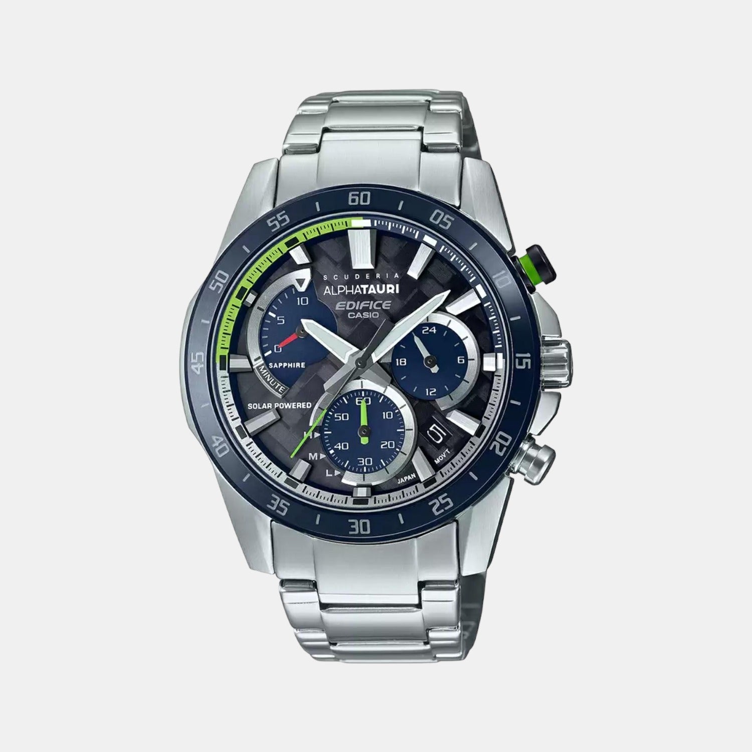 Casio Edifice Men Quartz Two Tone Dial Chronograph Stainless Steel Watch EX537