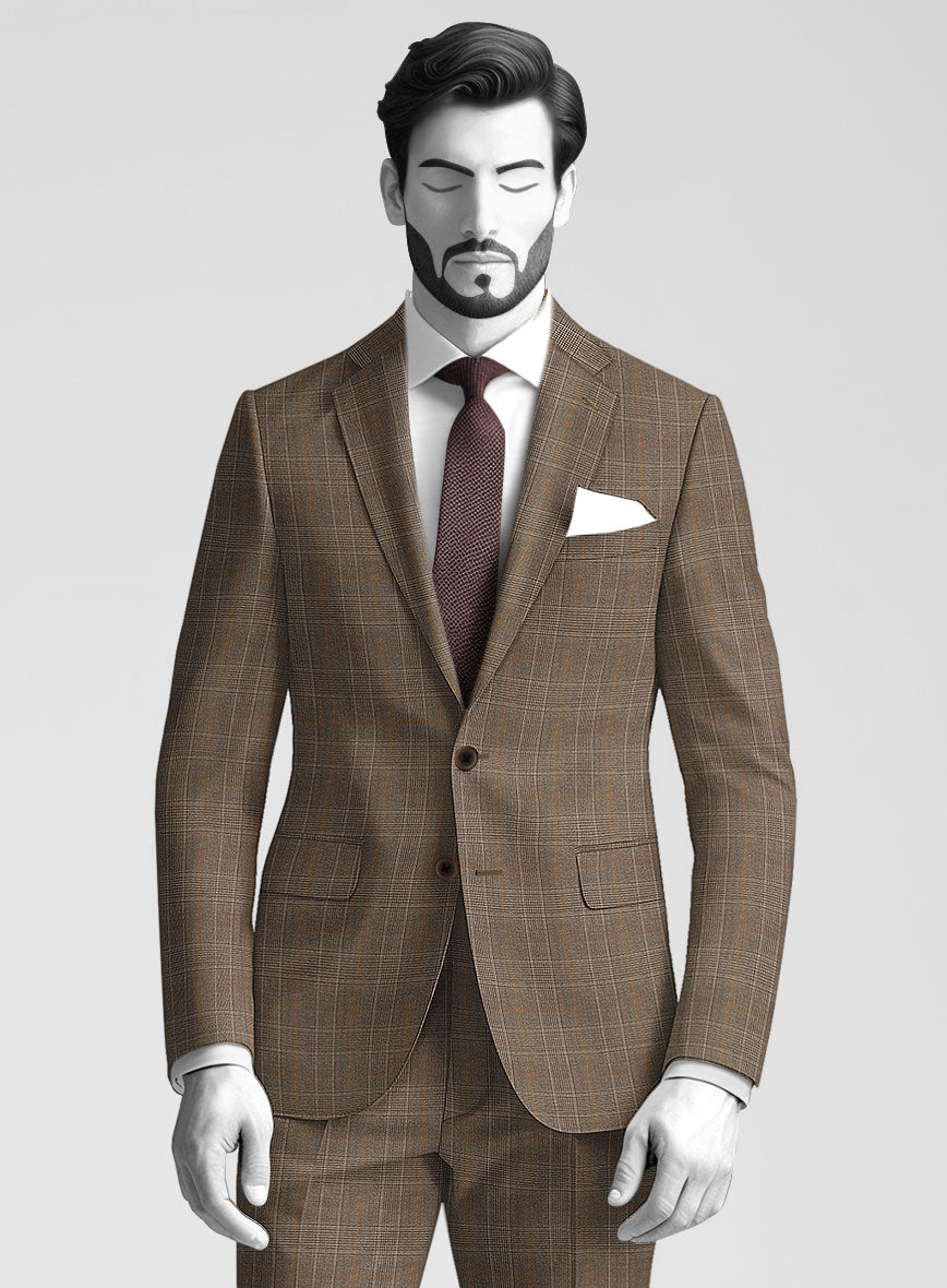 StudioSuits Napolean Porter Prince Of Wales Brown Wool Jacket - view 2