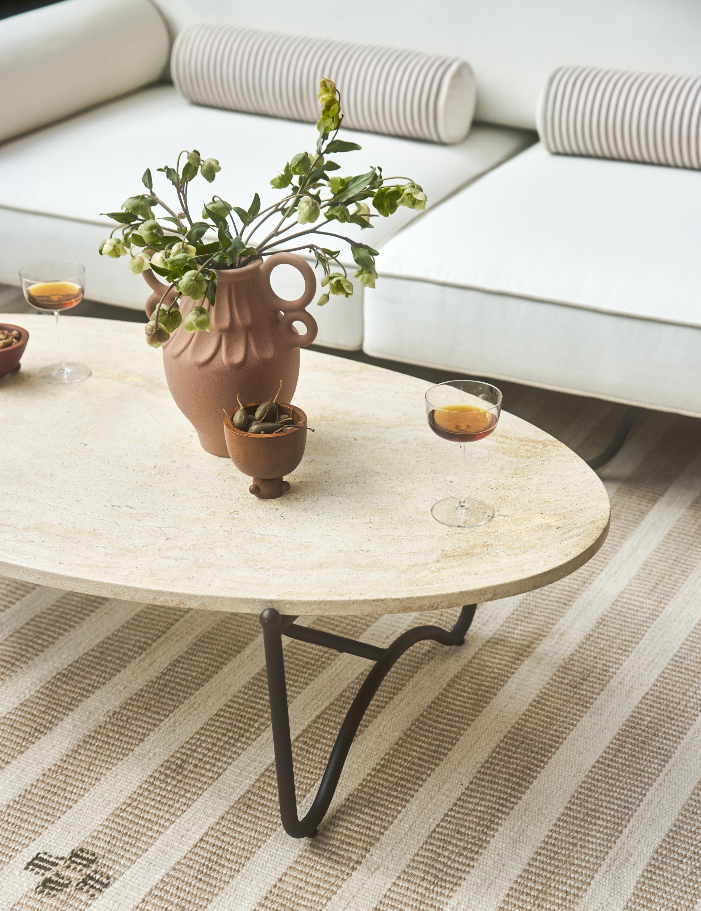 Lulu and Georgia Peggy Outdoor Oval Coffee Table by Sarah Sherman Samuel - view 3
