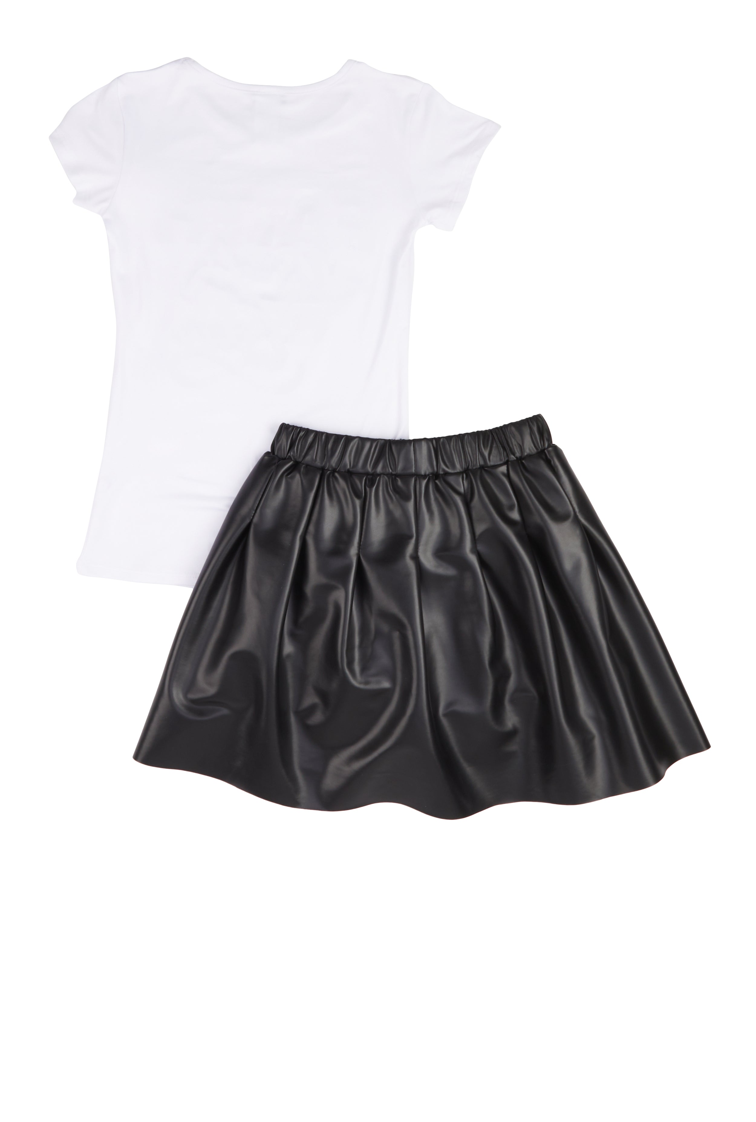 Rainbow Shops Girls Faith Over Fear Tee and Pleated Skirt - view 2