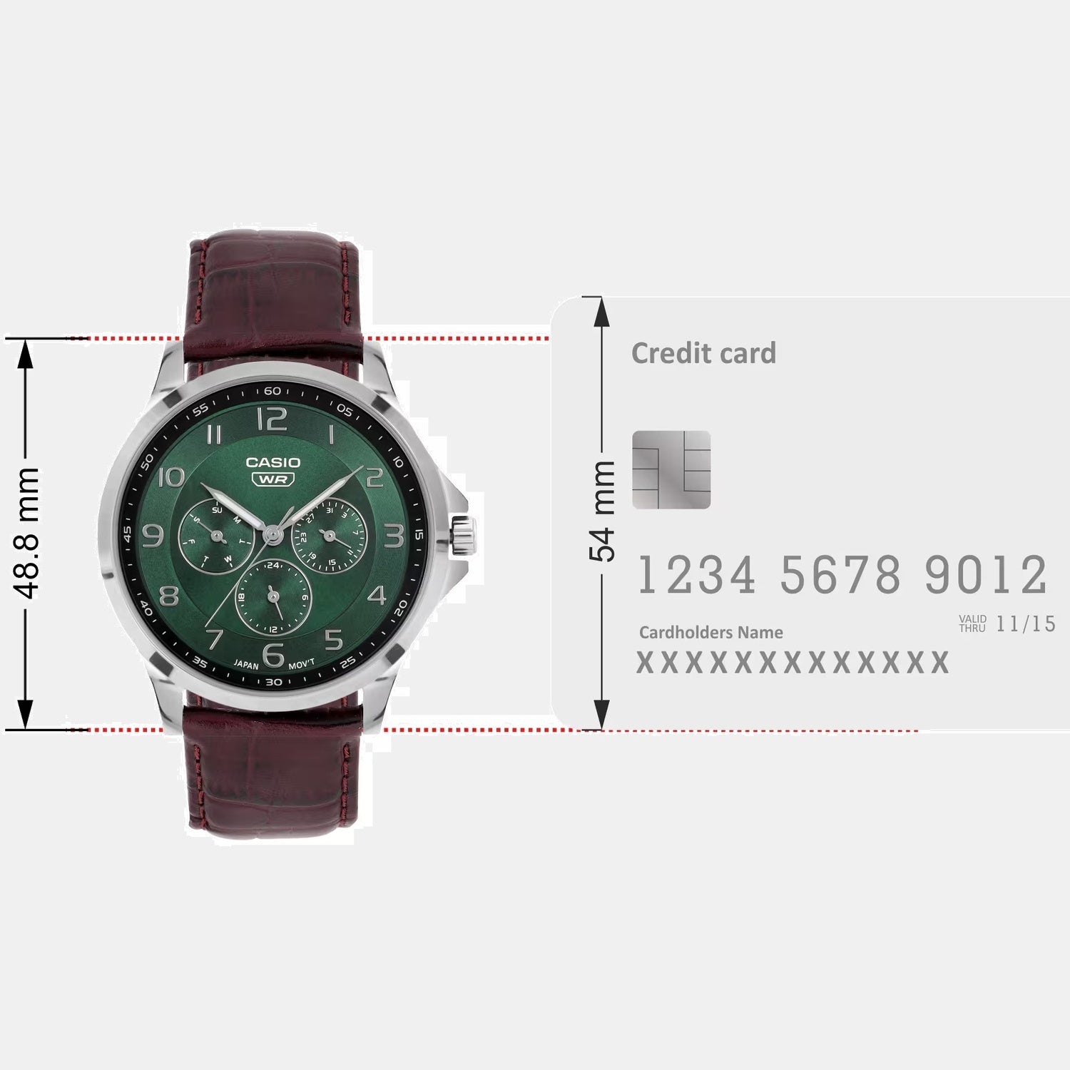 Casio Enticer Men Quartz Green Dial Analog Stainless Steel Watch A2456 - view 3
