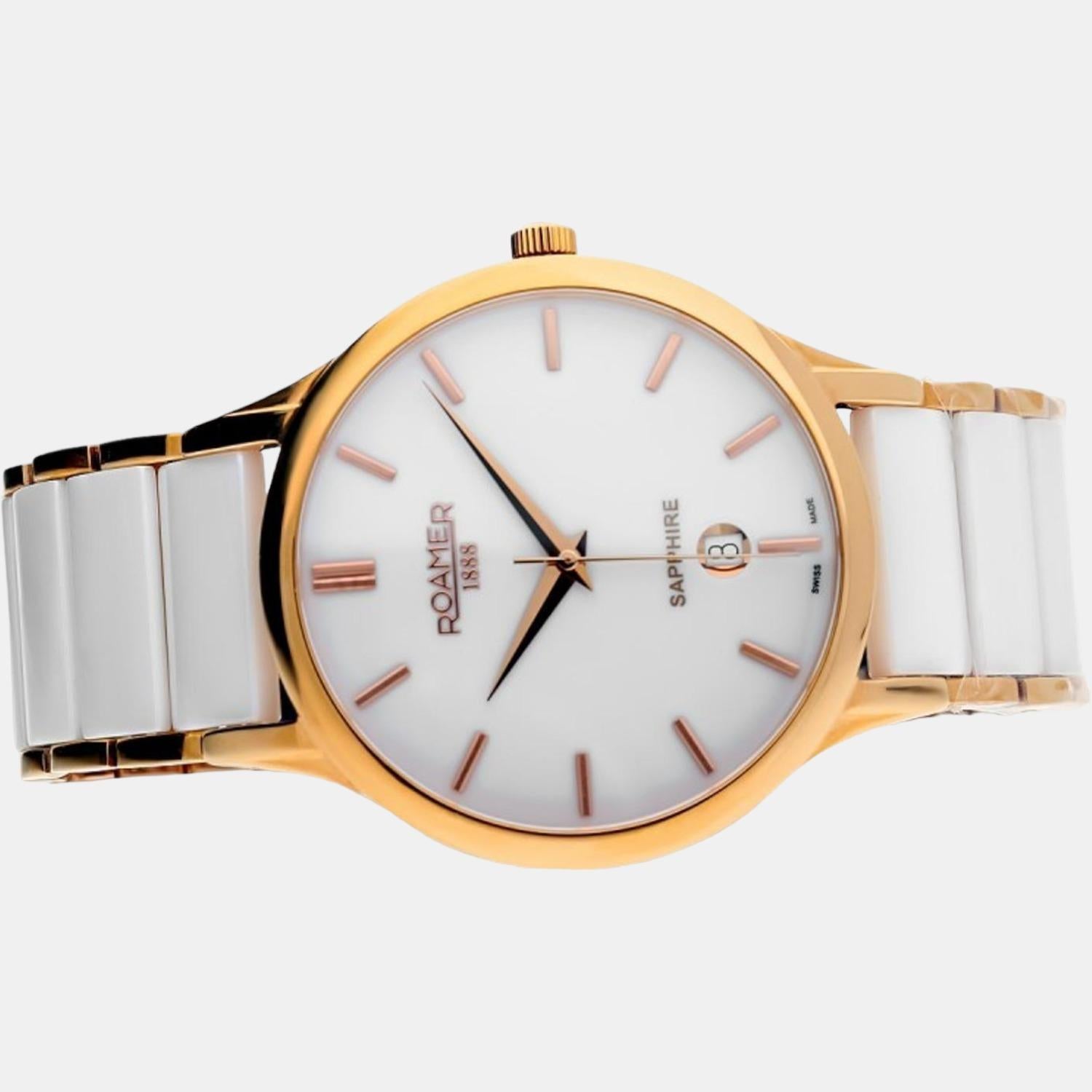 Roamer C-Line Men Quartz White Dial Analog Ceramic Watch 657833 49 25 60 - view 2
