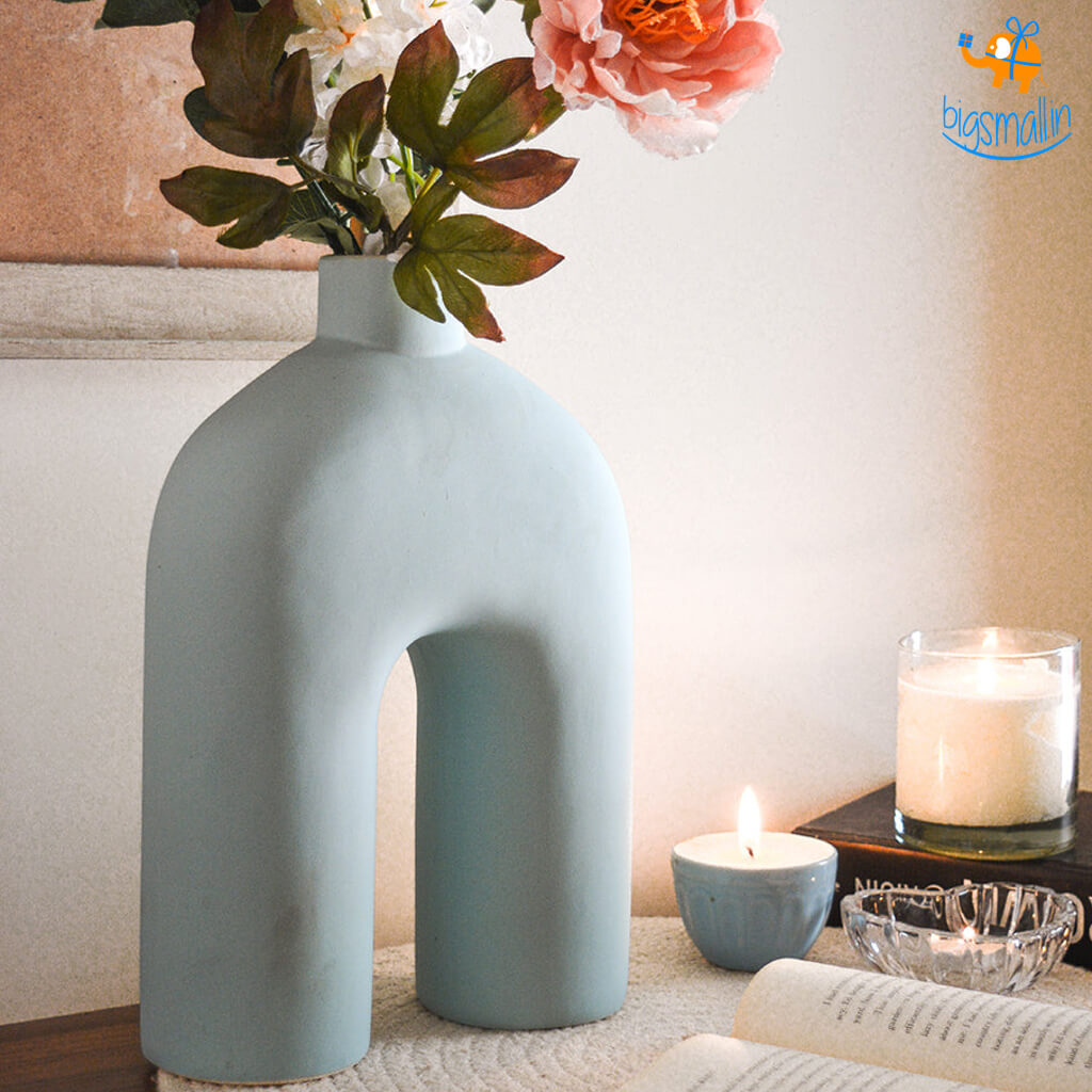 Hollyhock Minimal Ceramic Decorative Vase - view 2
