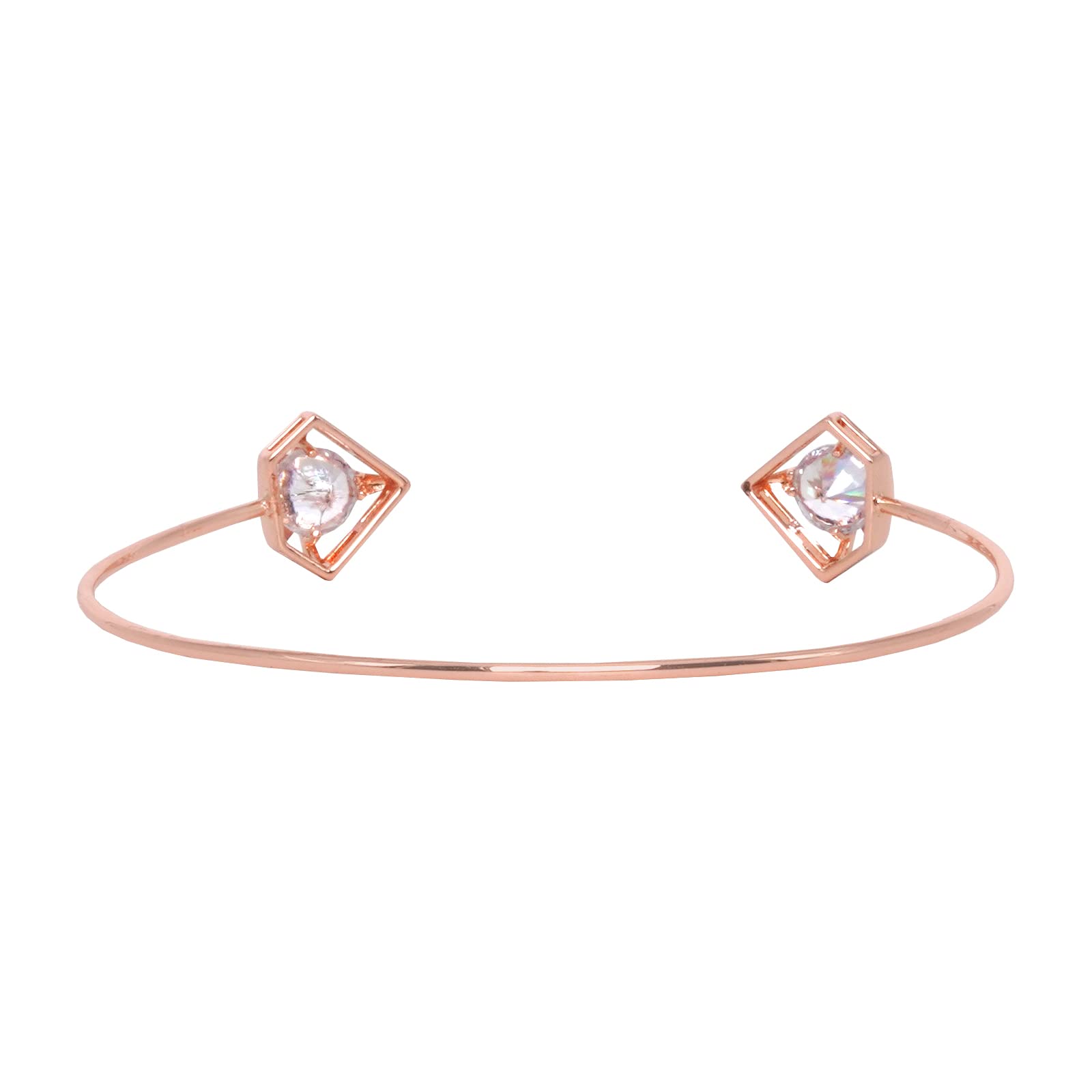 Joker & Witch Women Gem Shaped Rosegold Open Cuff - view 2