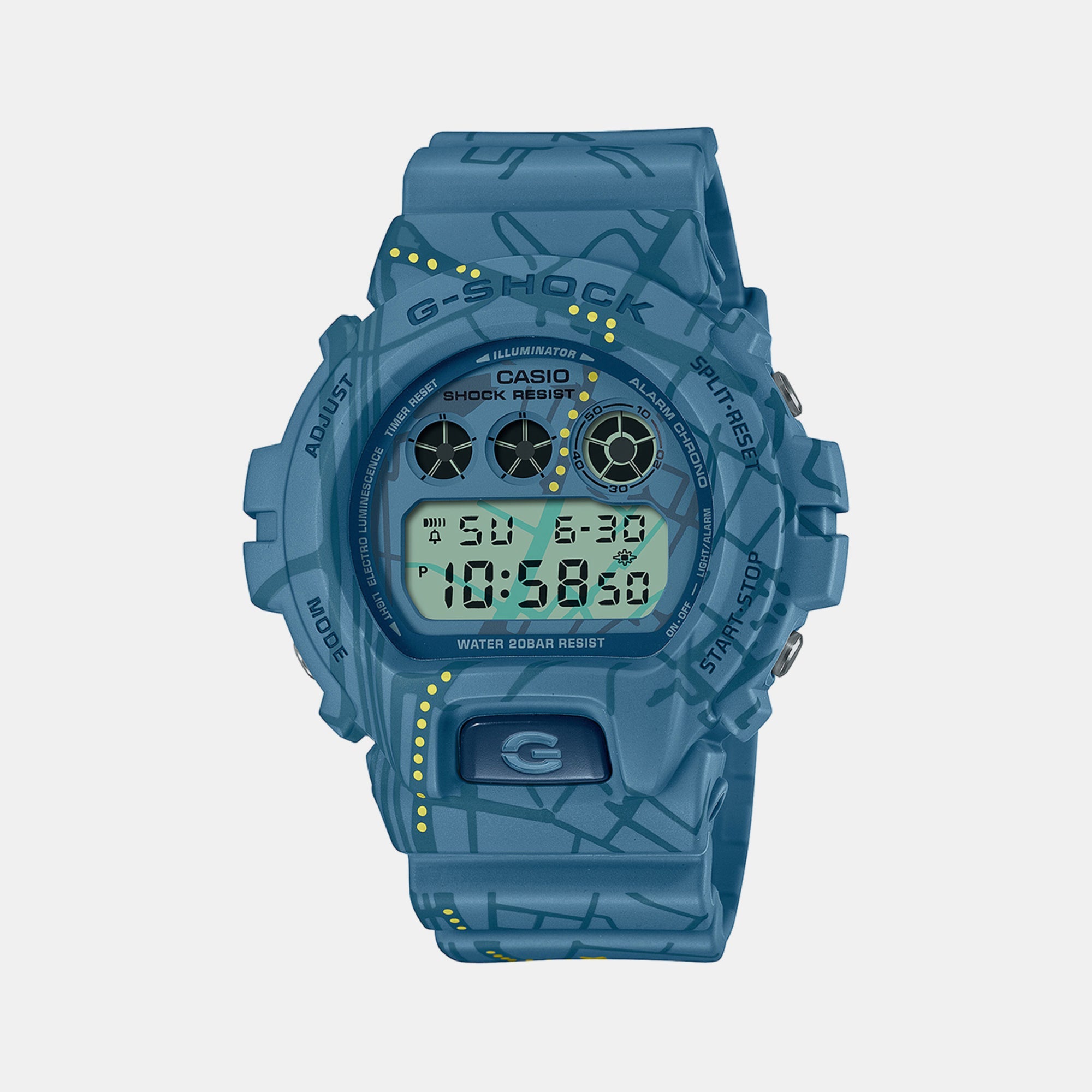 Casio G-Shock Men Quartz Blue Dial Digital Resin Watch G1364