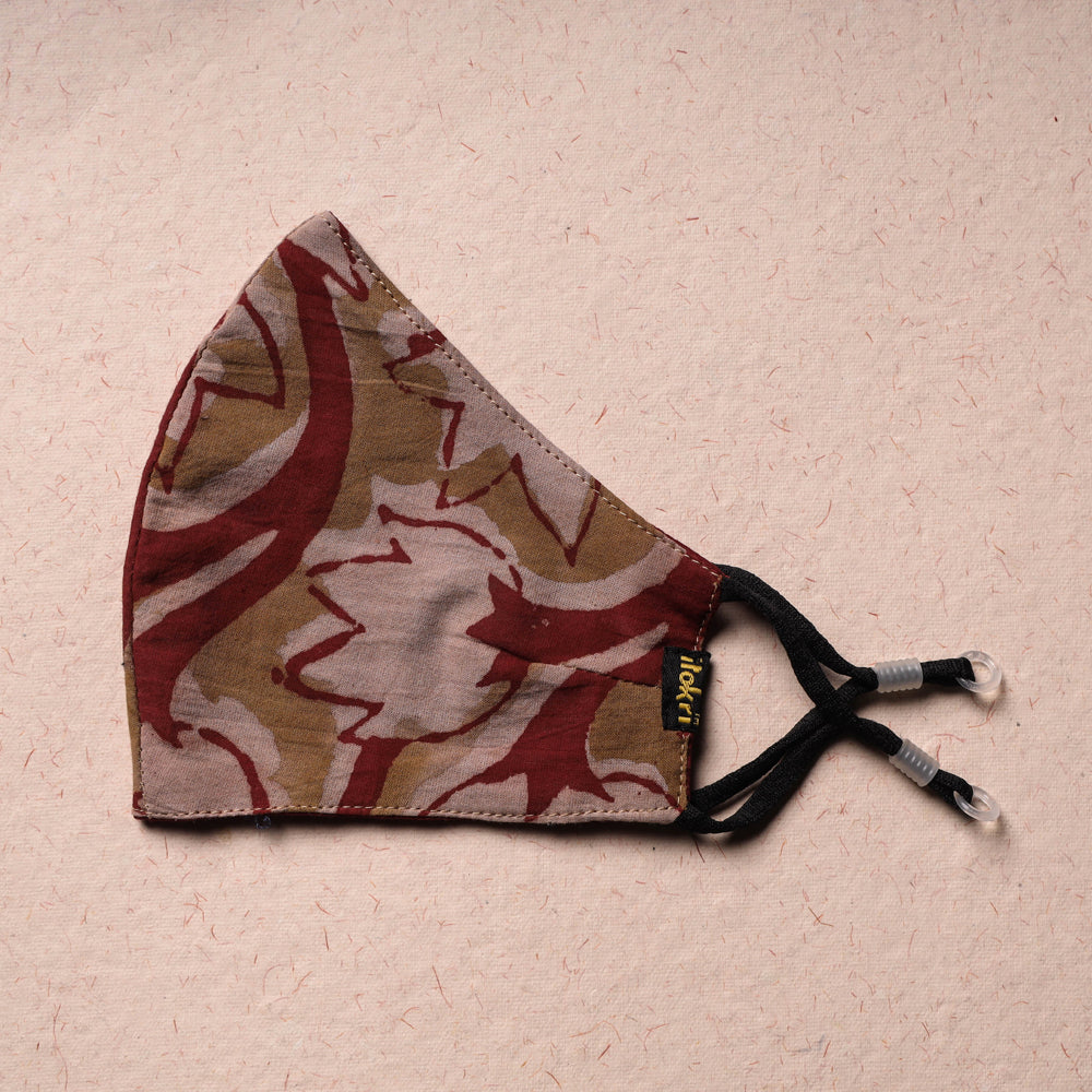 JALPARI Bindaas Block Printed Cotton 3 Layer Snug Fit Face Cover