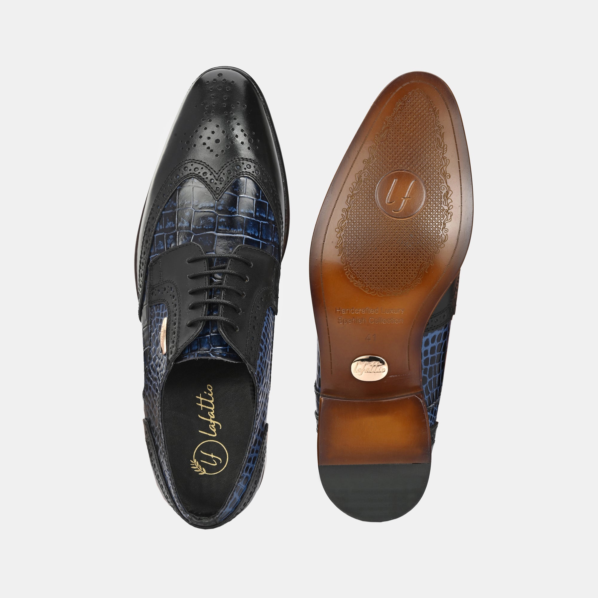 Colour-Blocked Lace-Up Brogues by Lafattio - view 5
