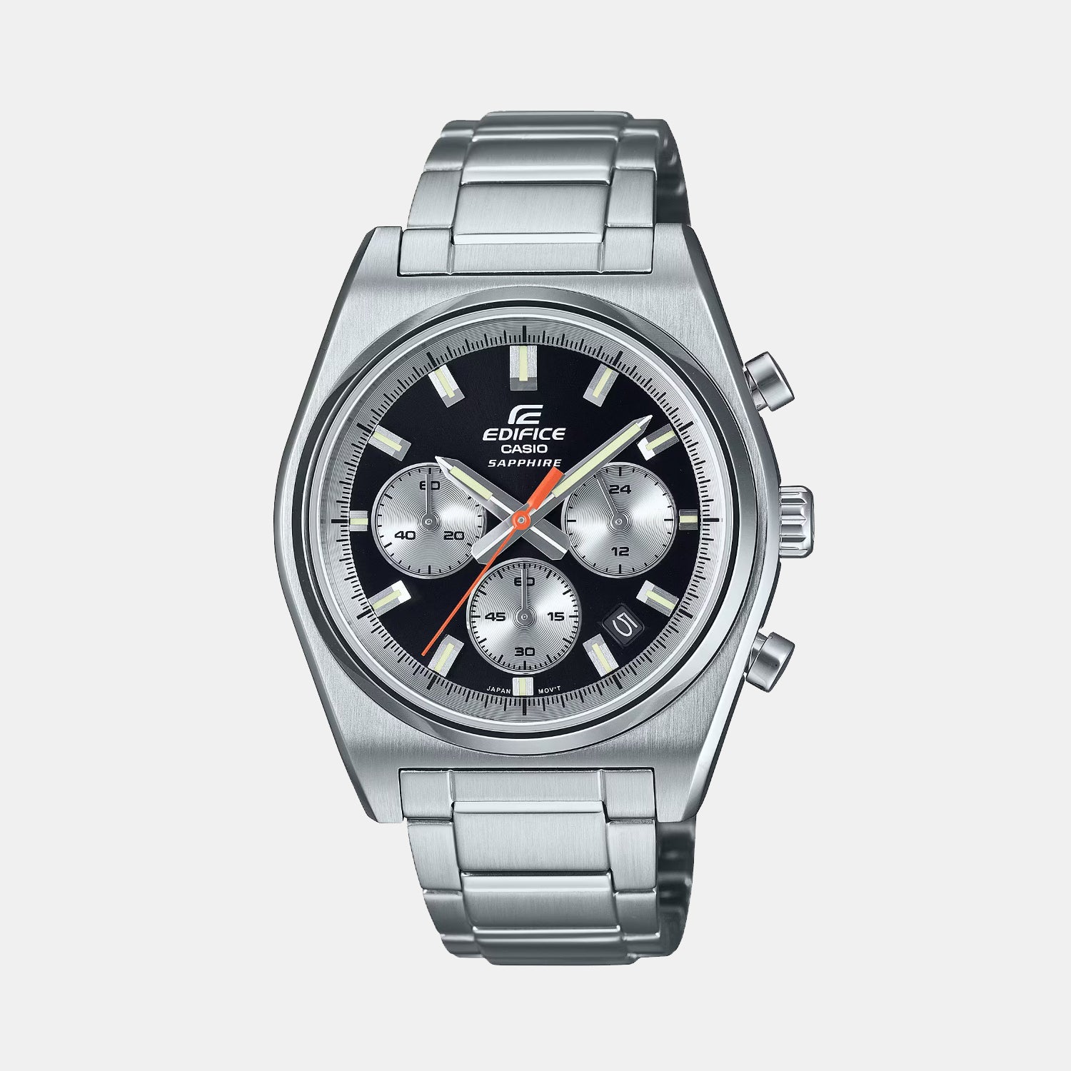 Casio Edifice Men Quartz Black Dial Chronograph Stainless Steel Watch ED633