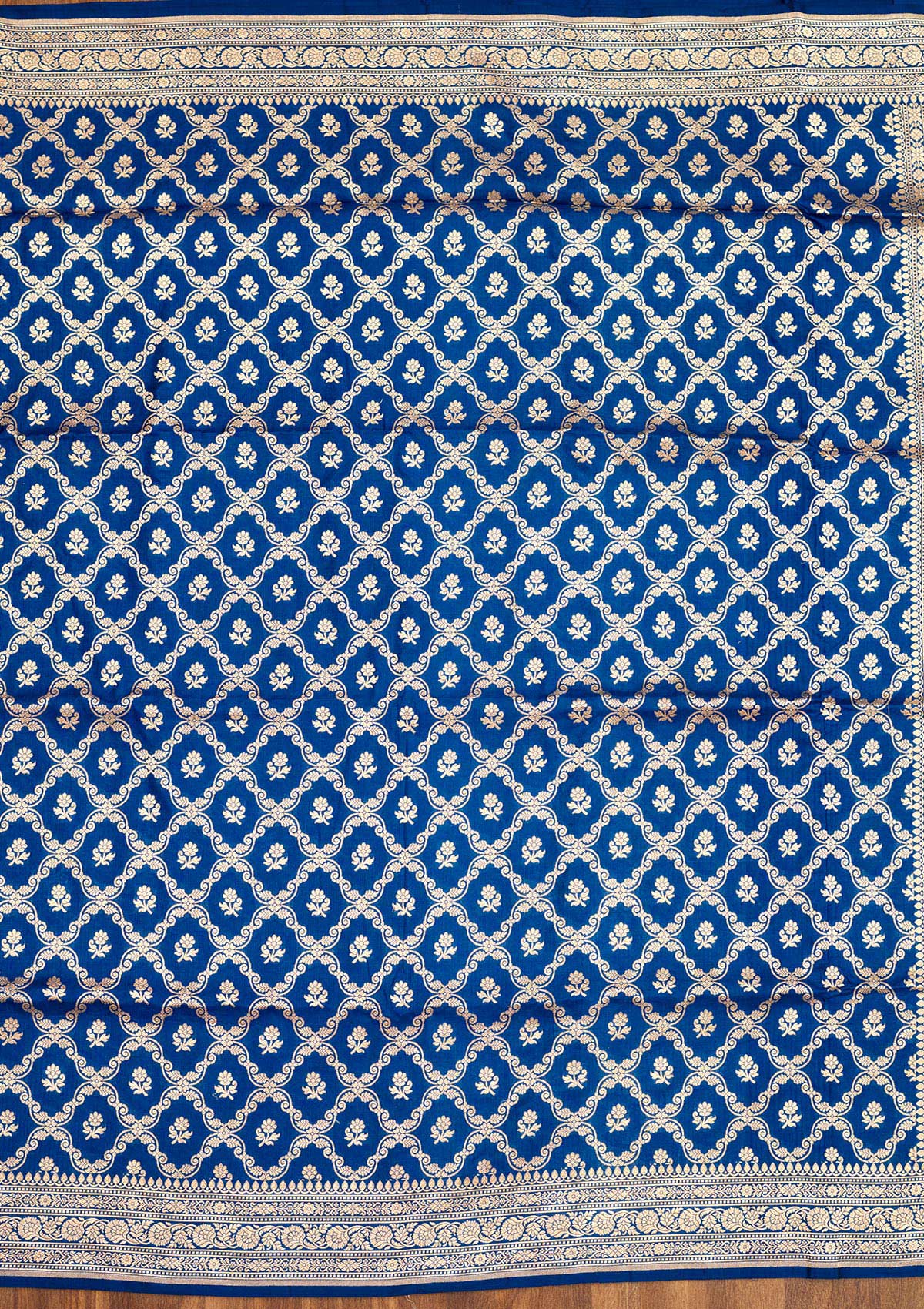 Koskii Peacock Blue Zariwork Pure Silk Saree – Women's - view 6