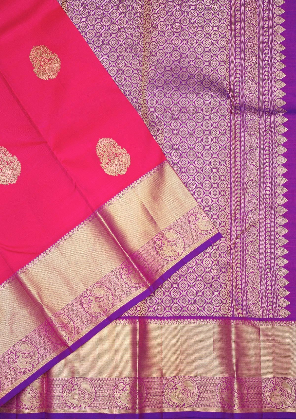 Koskii Rani Pink Zariwork Pure Silk Saree – Women's - view 3