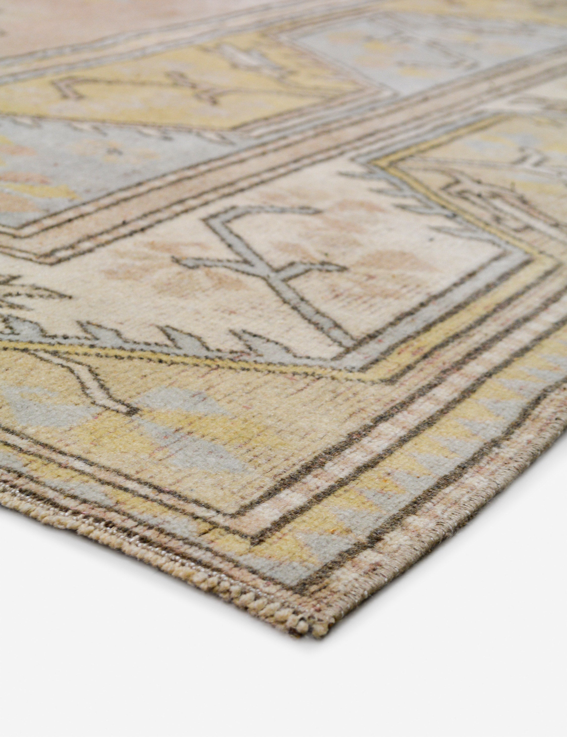 Lulu and Georgia Vintage Turkish Hand-Knotted Wool Rug No. 489, 6' 4" x 9' 4" - view 2