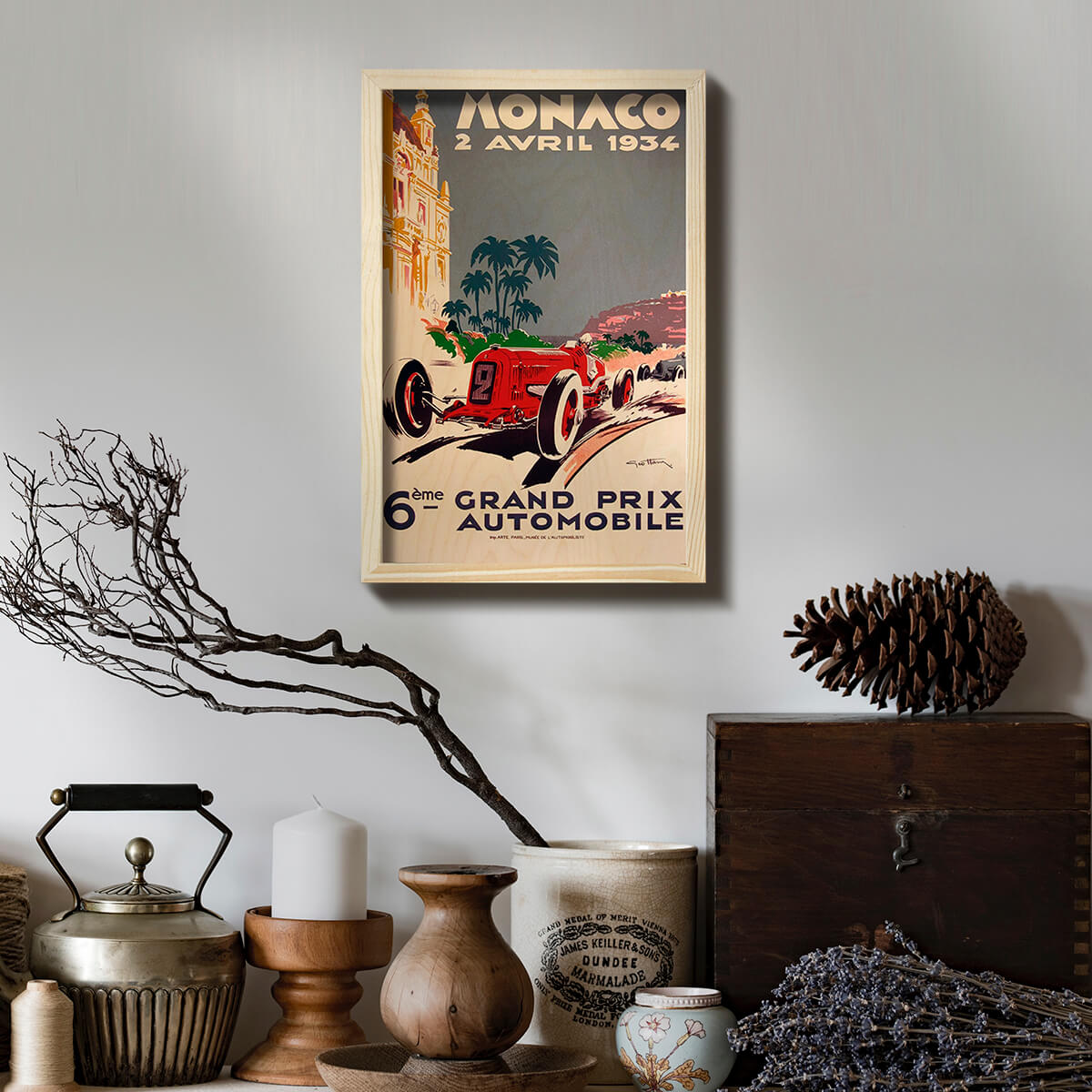 Bigsmall_cc Monaco Grand Prix Wooden Wall Art