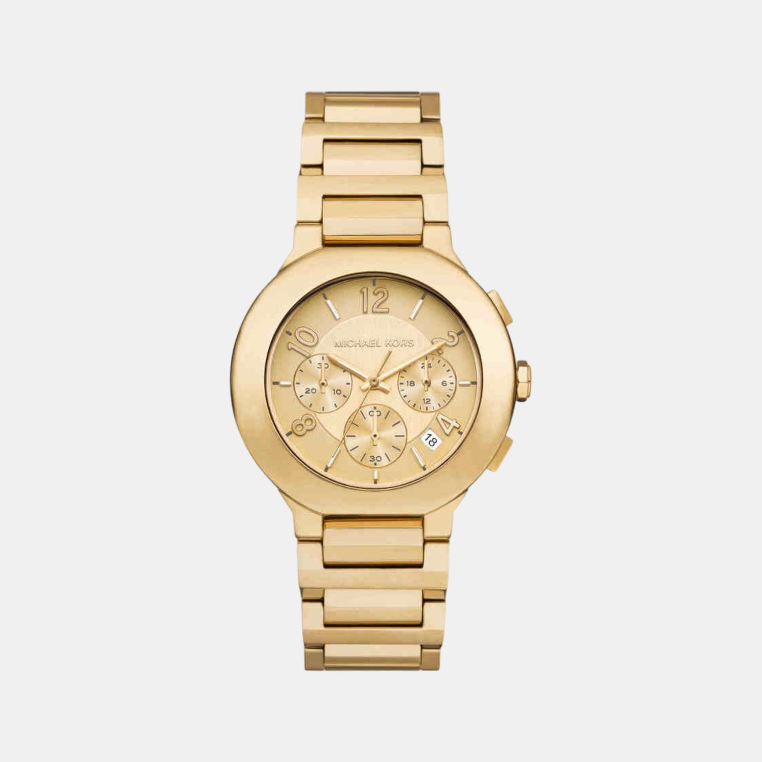 Michael Kors Gramercy Women Quartz Gold Dial Chronograph Stainless Steel Watch MK7520
