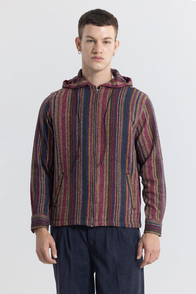 SNITCH PhoenixStripe Hoodie Styled Shacket - view 7