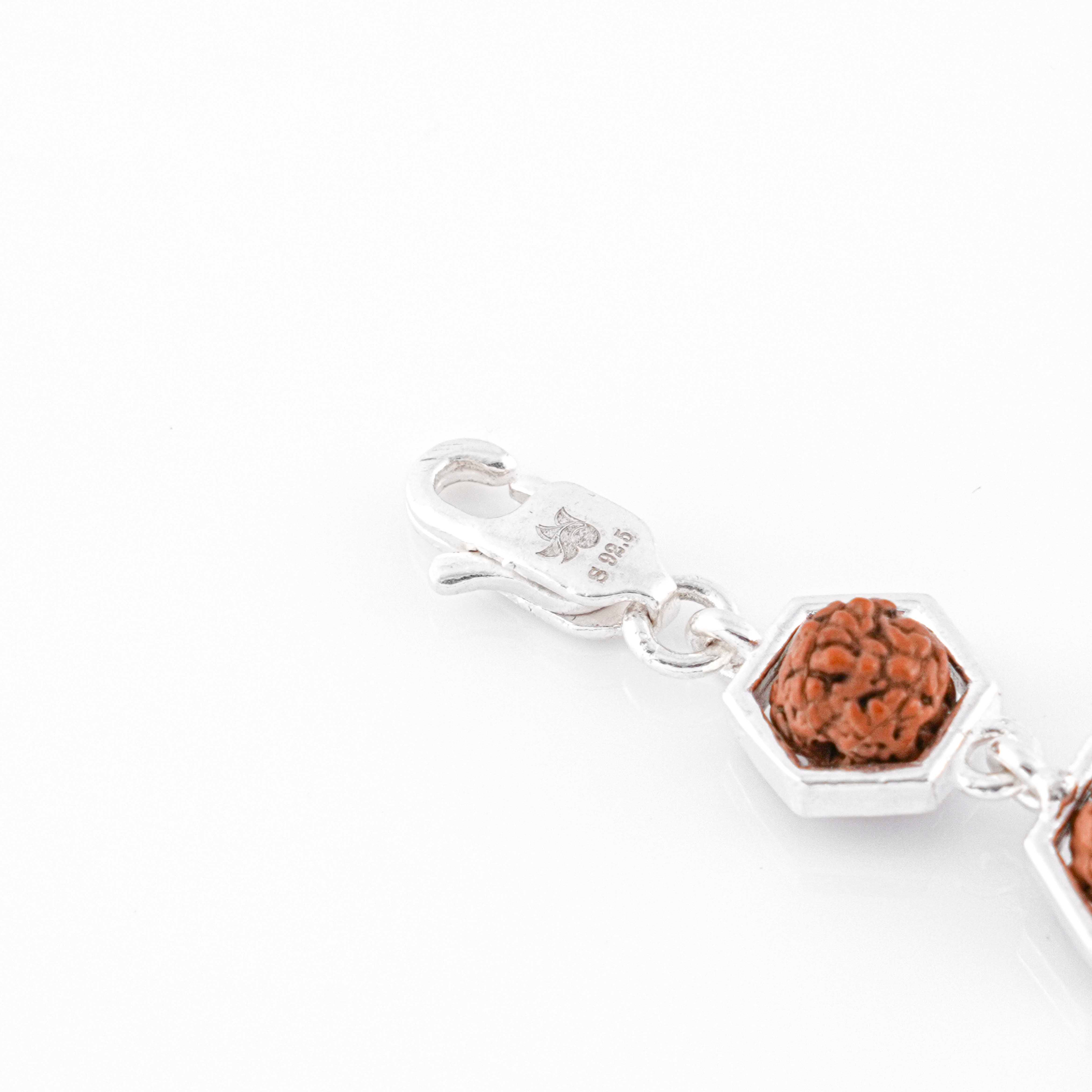 Prinjal Jewellers Rudraksha Silver Bracelet (Hexagon) - view 5