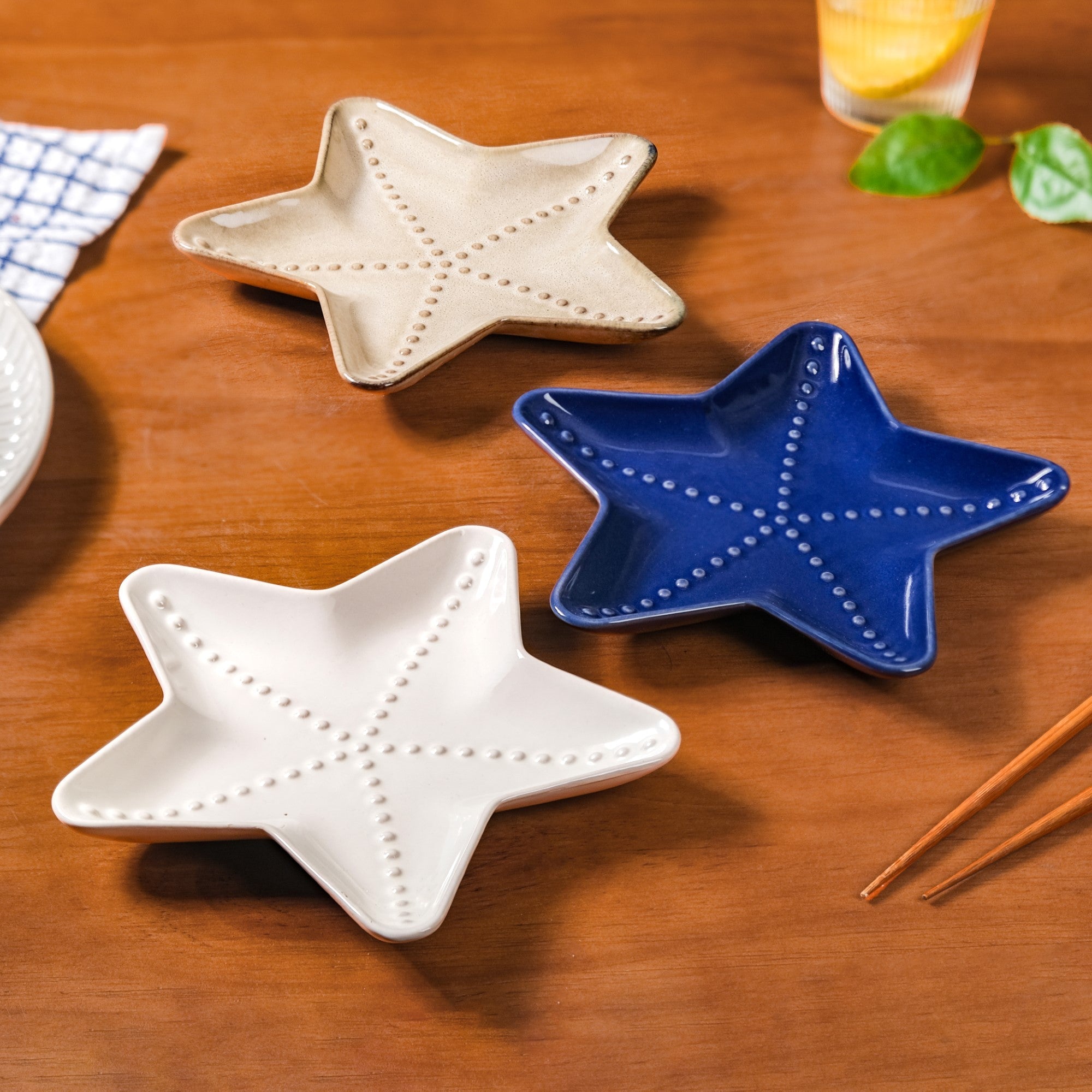 Nestasia Star Fish Ceramic Snack Plate Set Of 3 - view 9