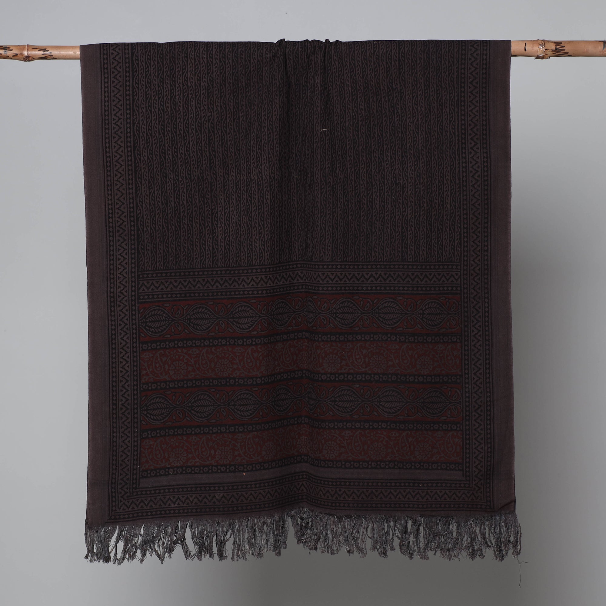 BAGH PRINTS BY UMAR FARUK KHATRI Brown - Bagh Hand Block Printed Handloom Cotton Towel - view 2