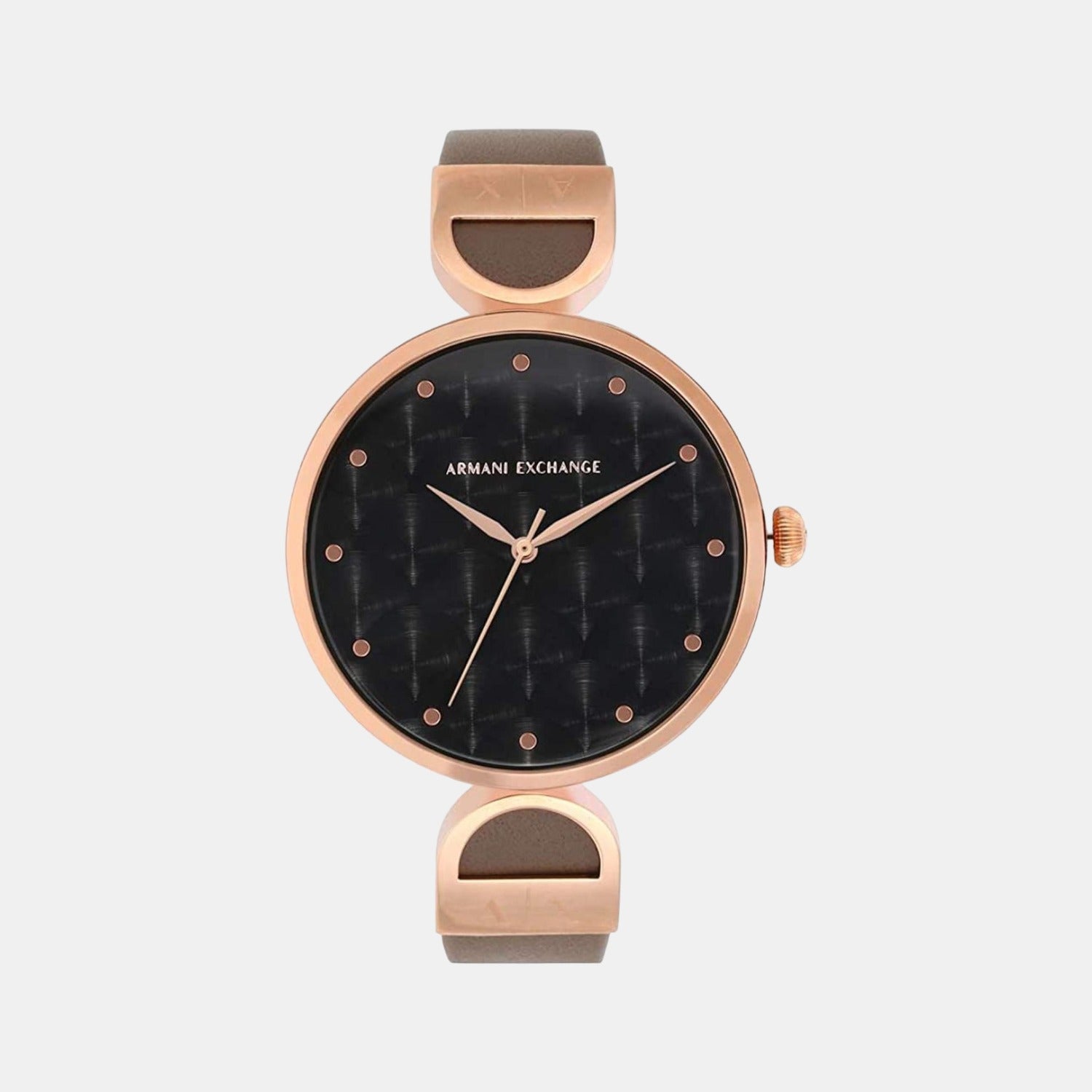 Armani Exchange Brooke Women Quartz Black Dial Analog Leather Watch AX5329