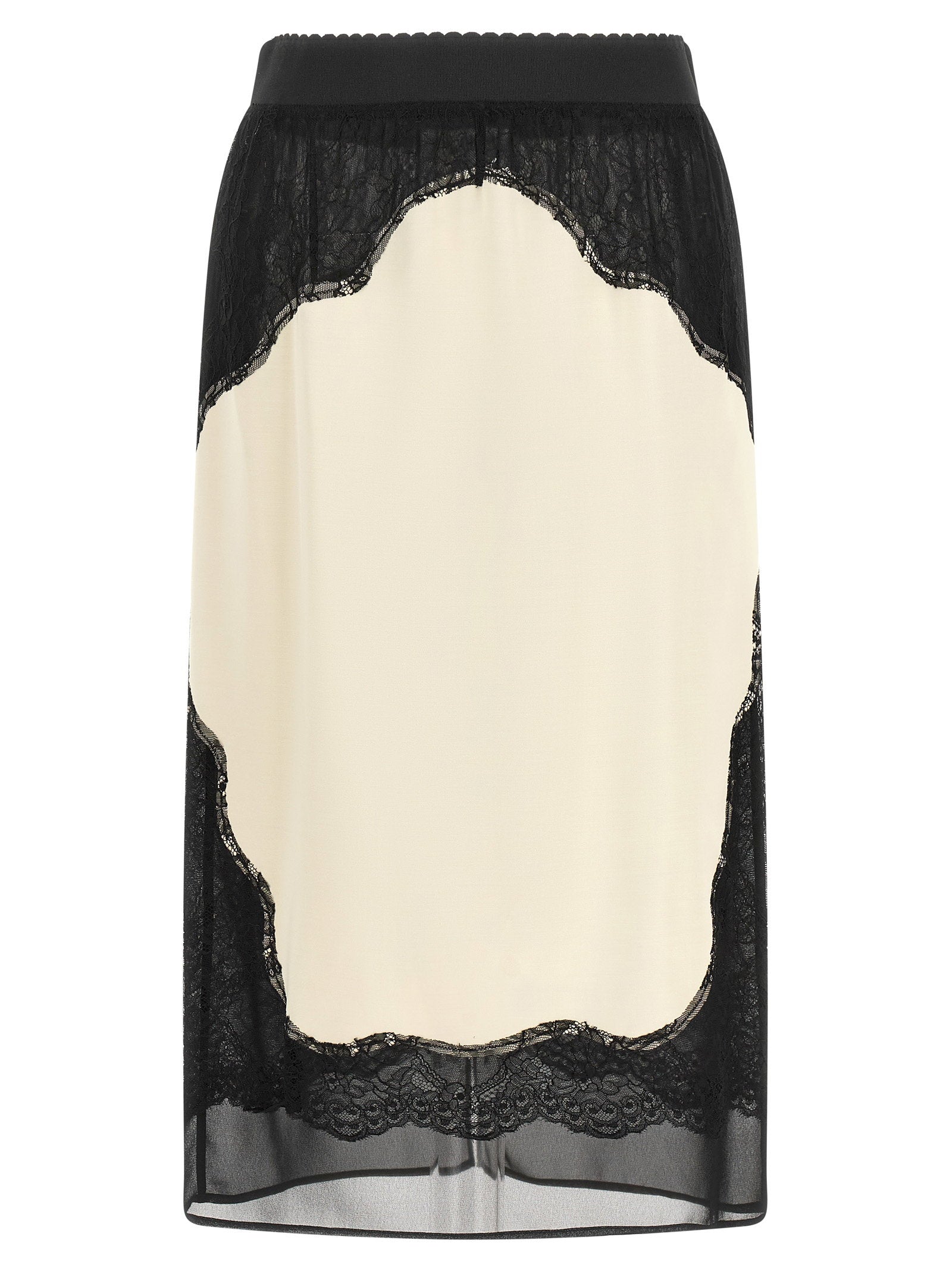 The Attico Lace Insert Skirt – 100% viscose