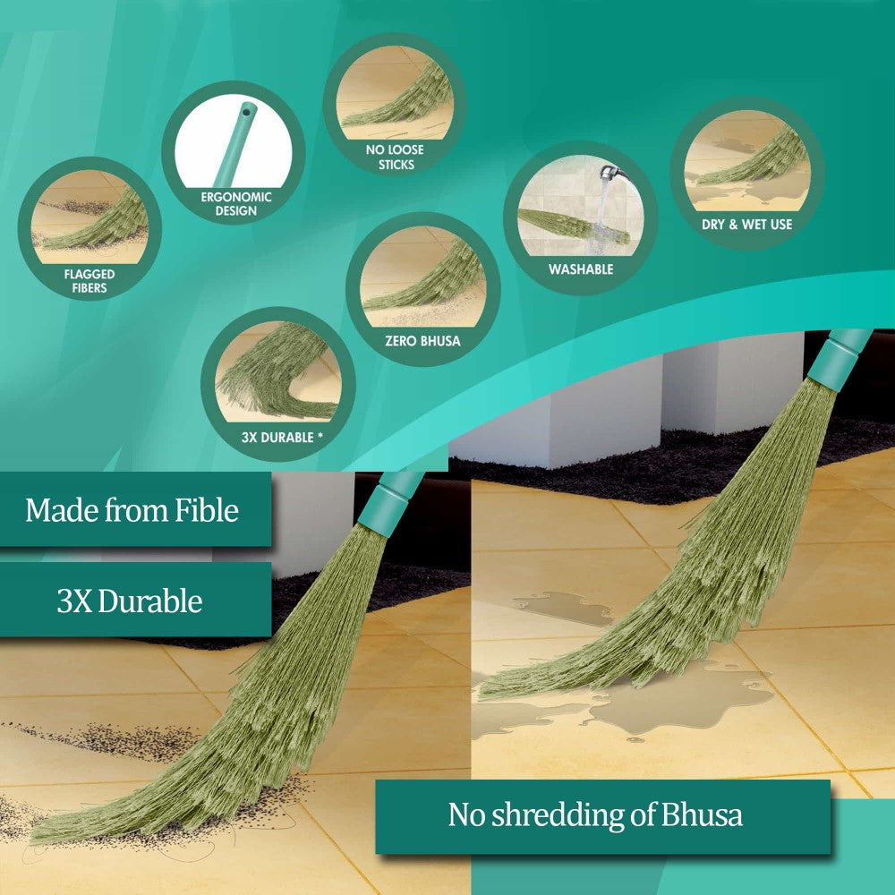 Zero Dust Broom (Spotzero by Milton) – Aqua Green - view 2