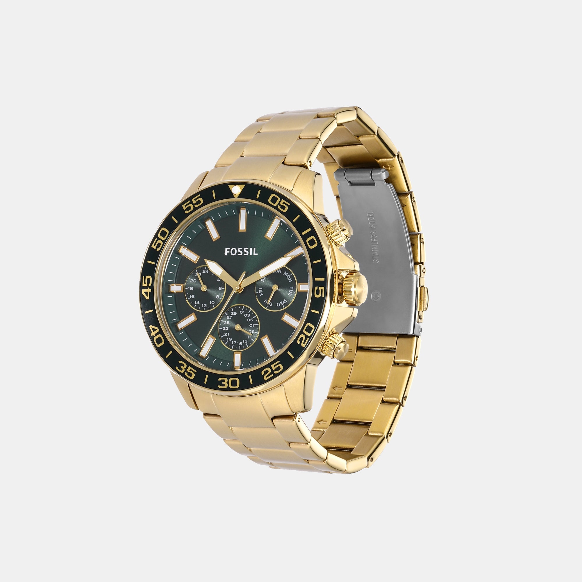 Fossil Bannon Couple Quartz Green Dial Multi-Function Stainless Steel Watch BQ2754SET - view 2