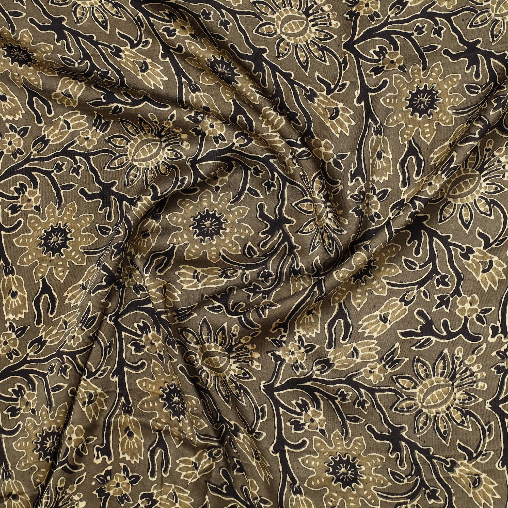 RIYAZ ABDULMAJID KHATRI - AJRAKH Brown - Ajrakh Hand Block Printed Modal Silk Precut Fabric (1.3 meter) 59 - view 2