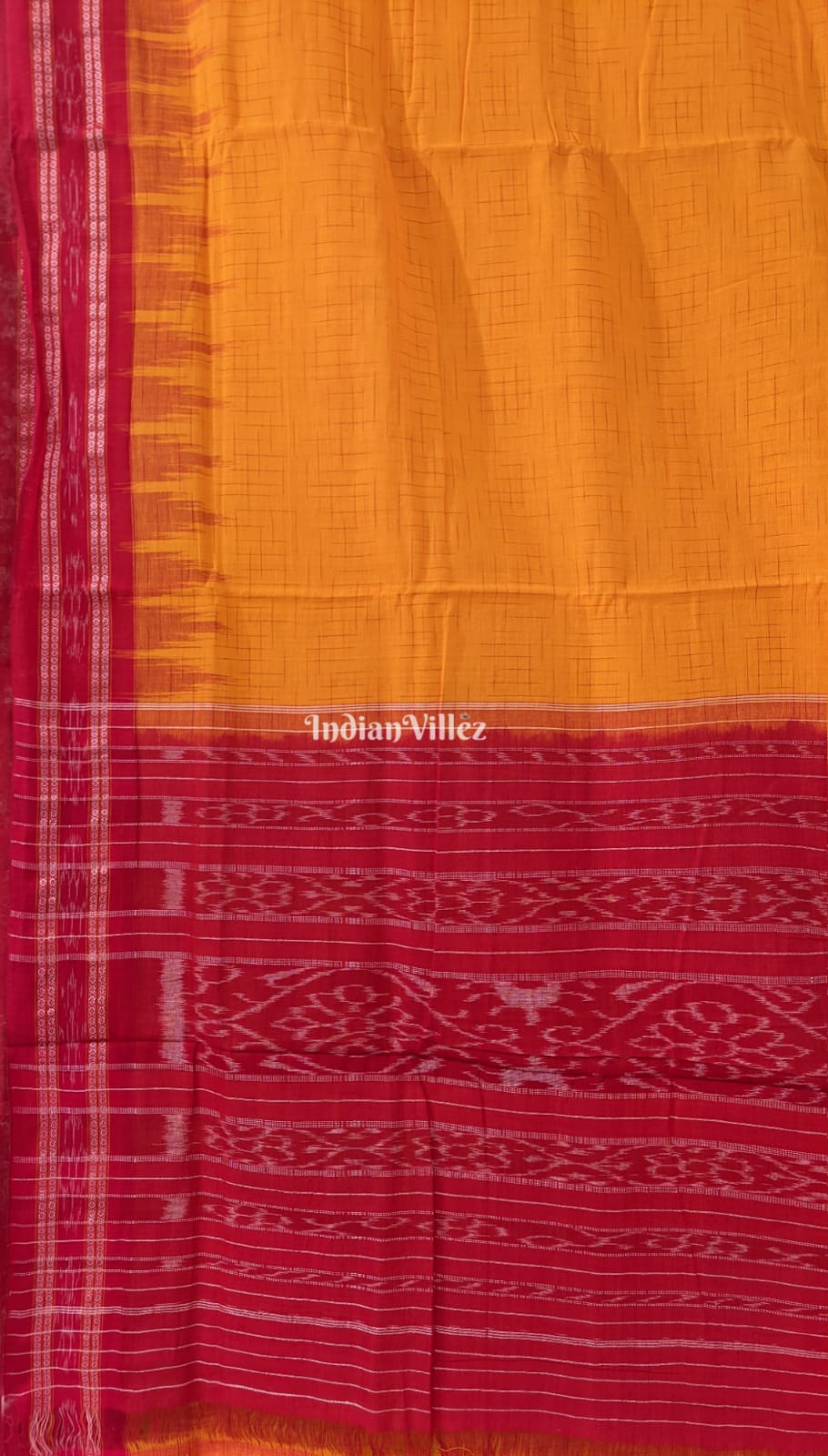 IndianVillèz Yellow Maniabandha Cotton Jharana Saree - view 2