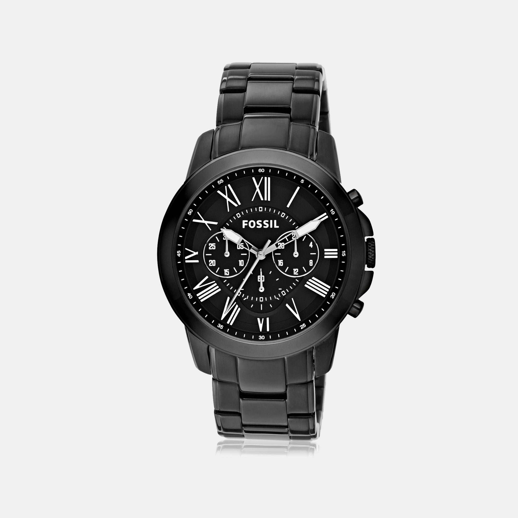 Fossil Grant Men Quartz Black Dial Chronograph Stainless Steel Watch FS4832 - view 2