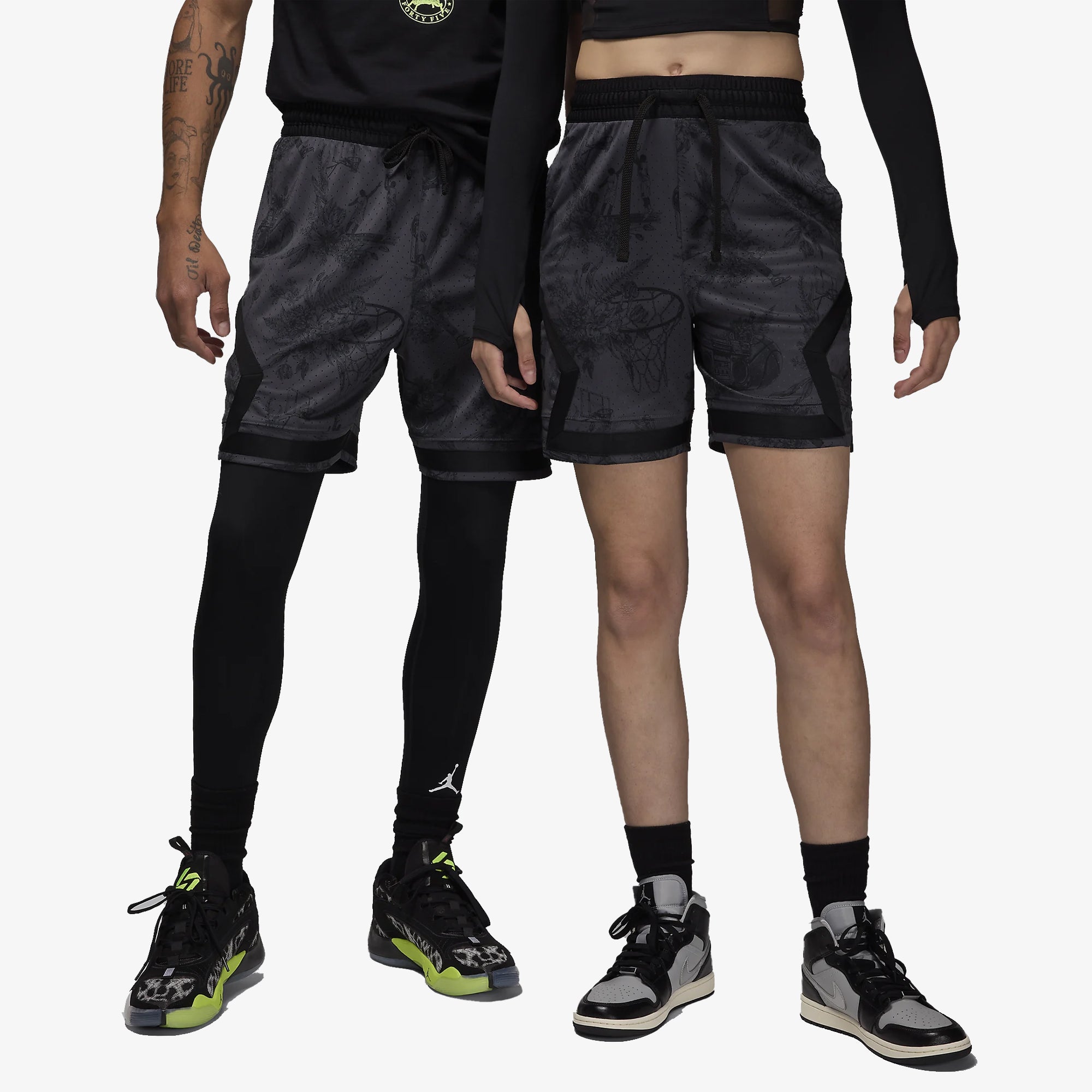 Nike Jordan | Sport Dri-fit Printed Diamond Shorts { Black/dark Shadow/black