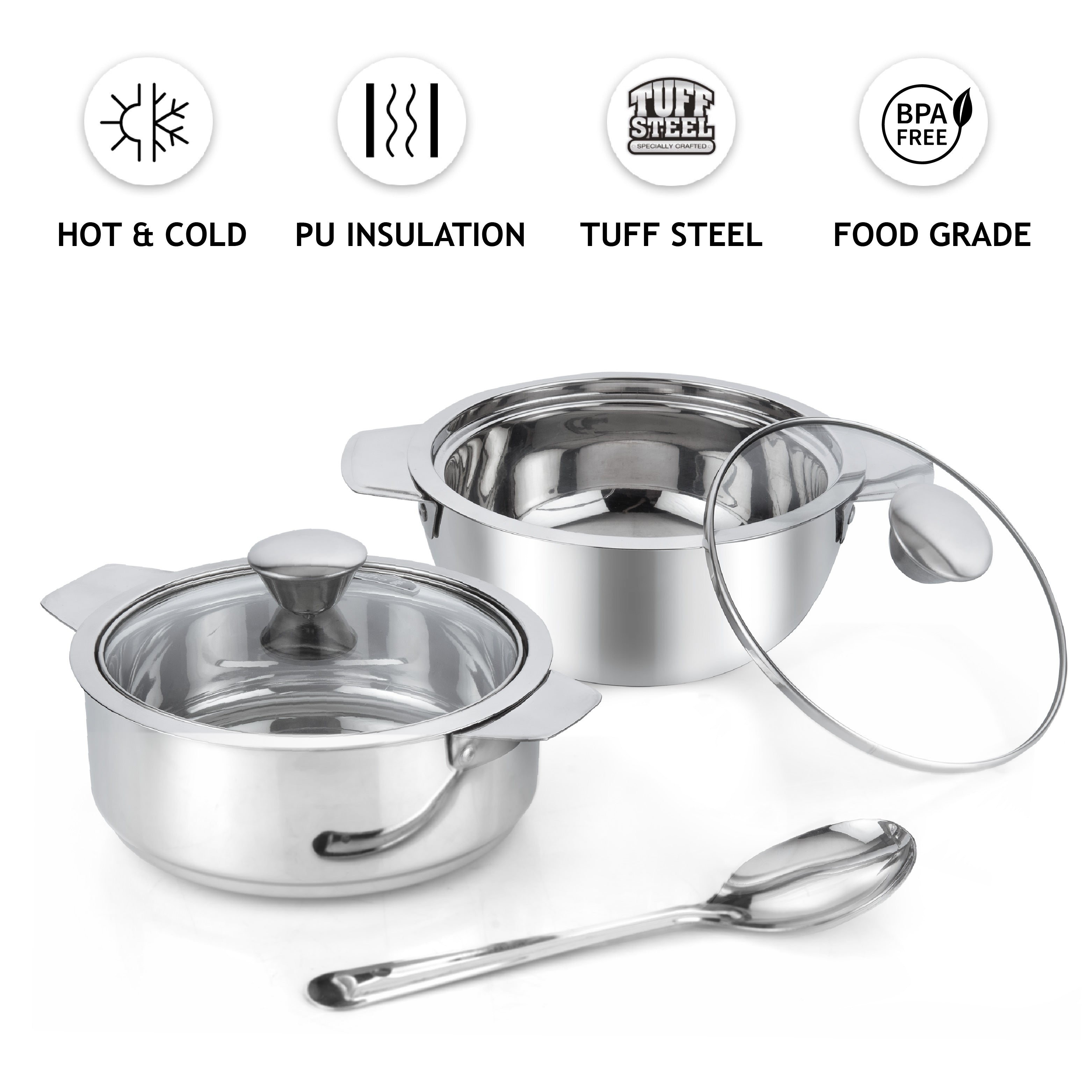 Cello Daawat Casserole Gift Set, Set of 3 – Silver - view 3