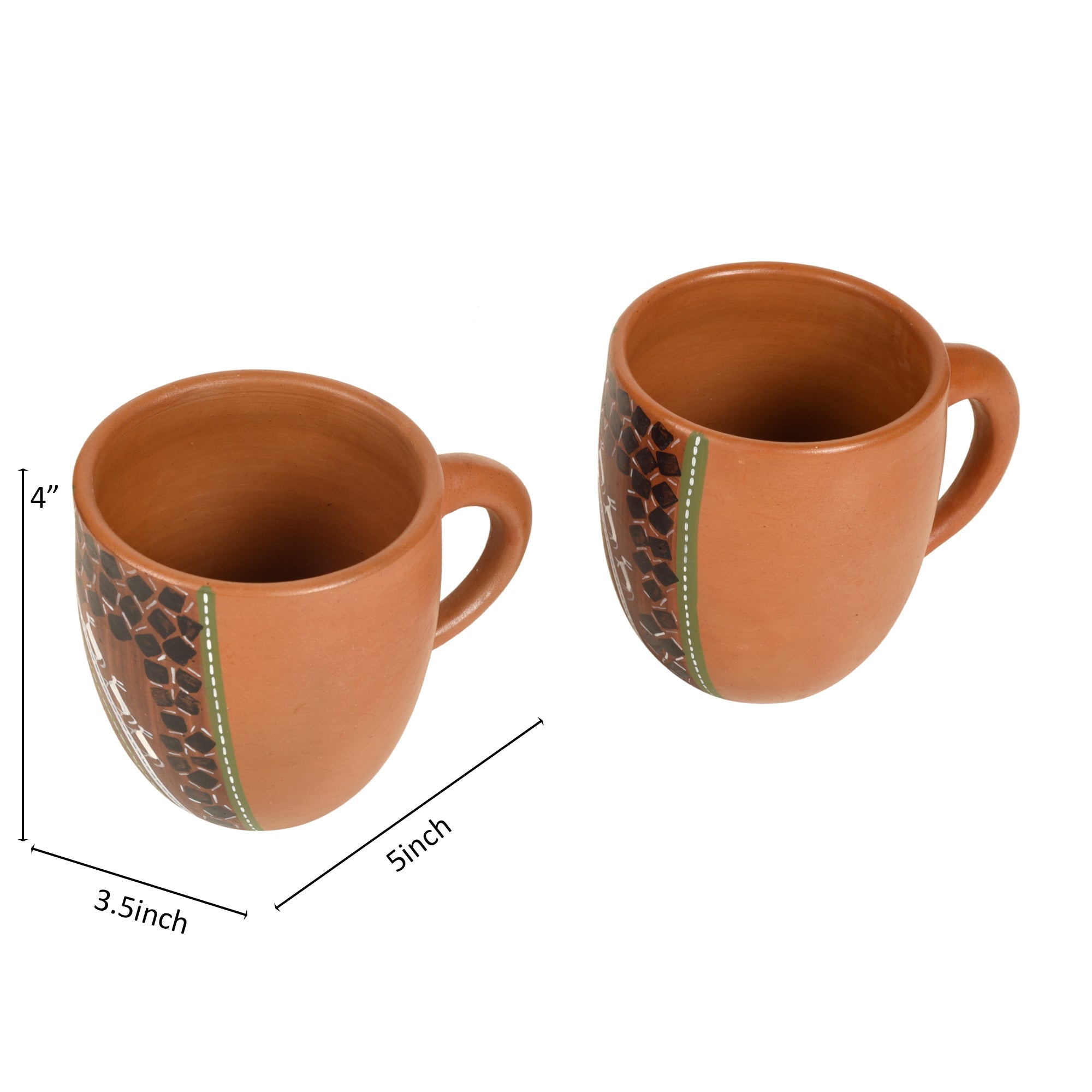 ART CREATIONS BY SUMAN SONTHALIA Brown - Knosh-6 Earthen Cups with Tribal Motifs (Set of 2) - view 5
