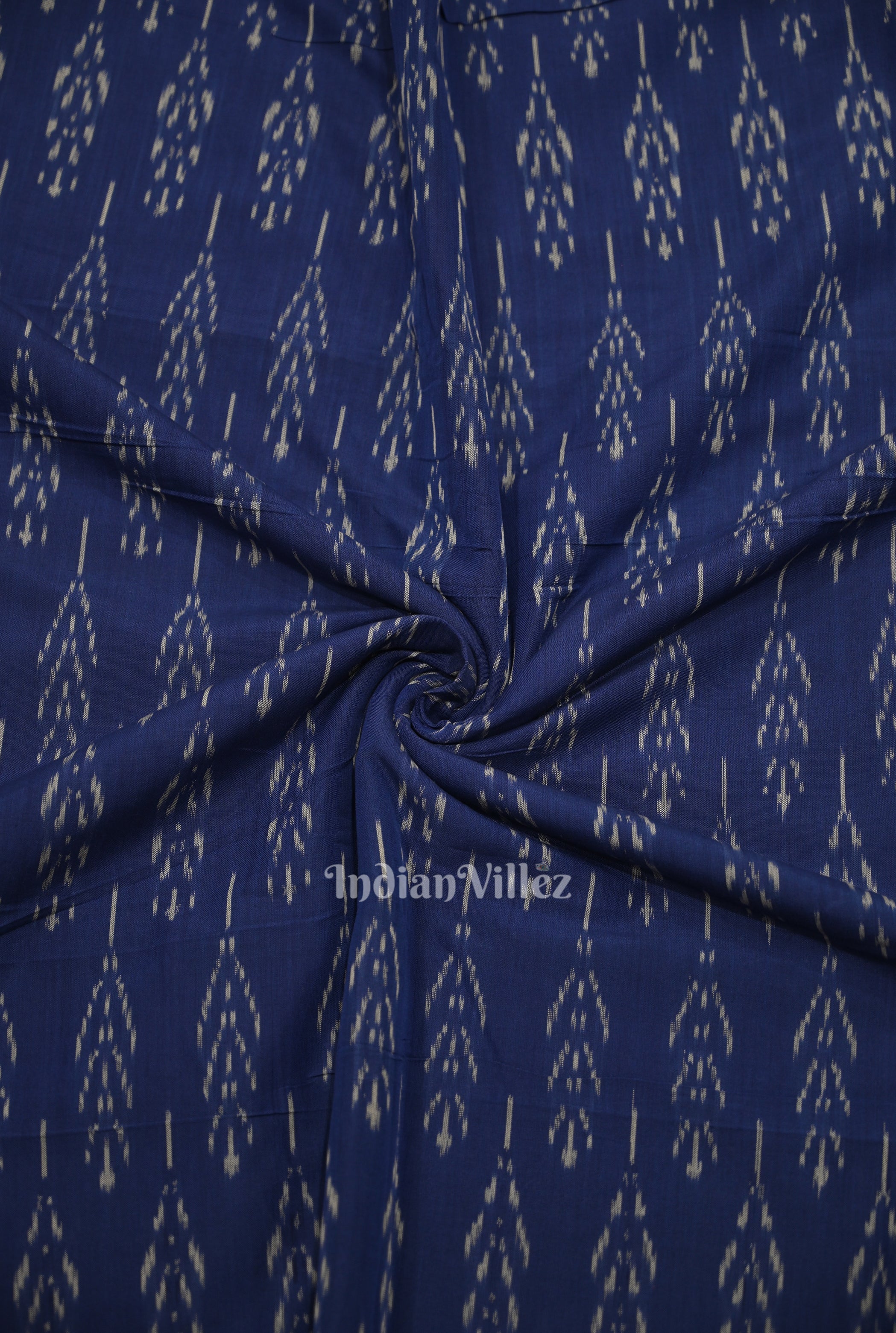 IndianVillèz Blue Pochampally Ikat Cotton Fabric