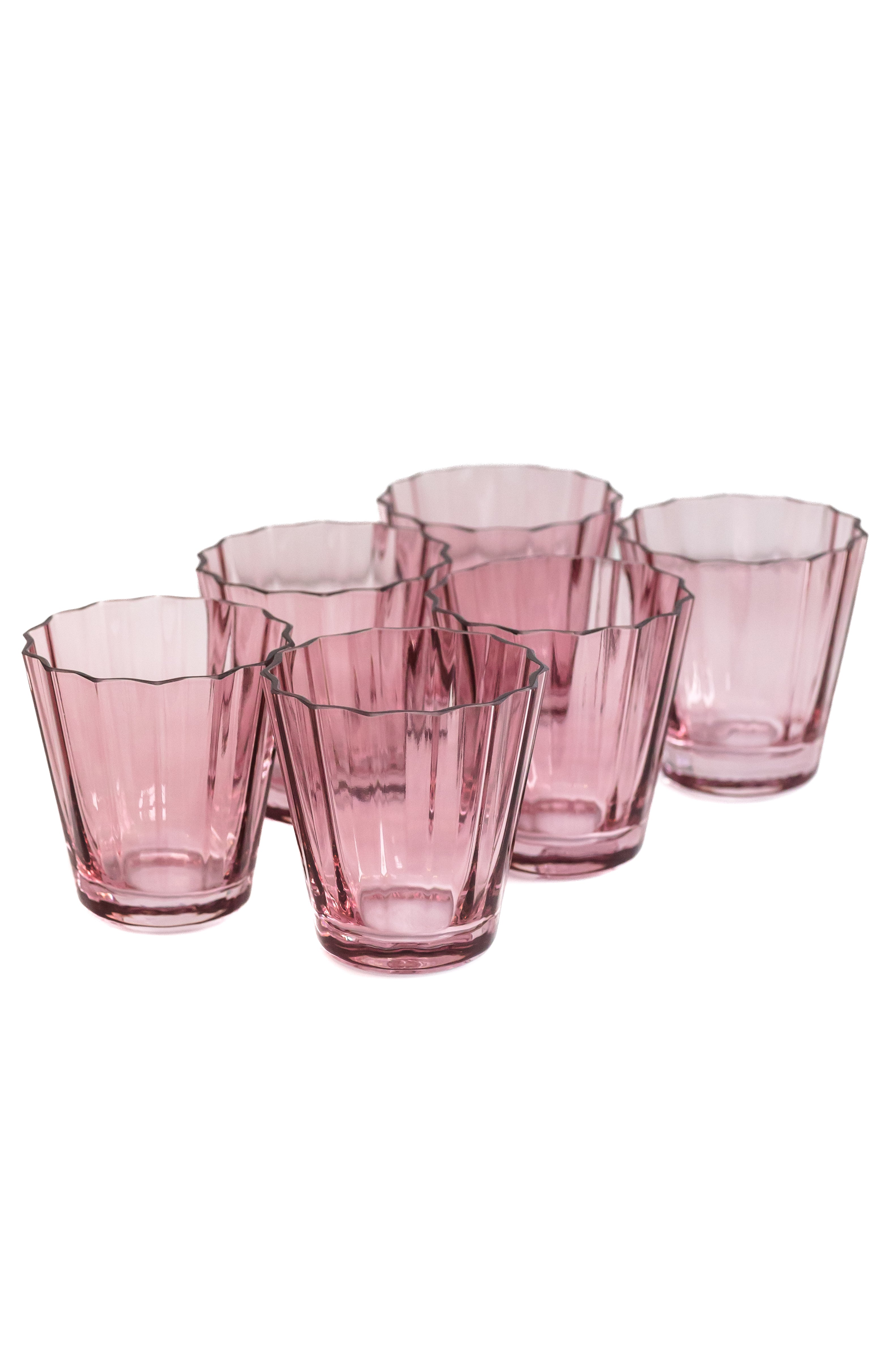 Estelle Colored Glass Estelle Colored Sunday Low Balls - Set of 6 {Rose} - view 5