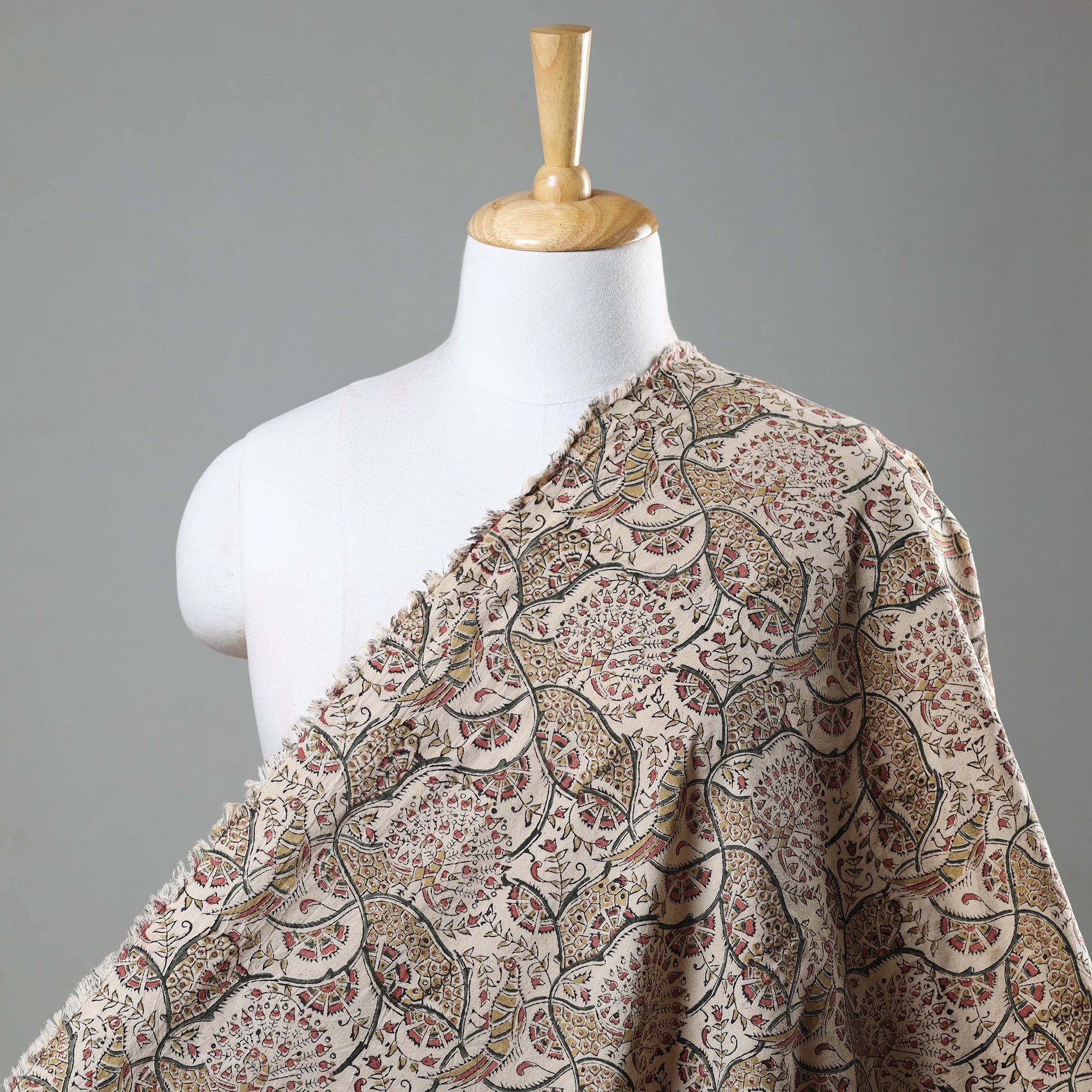 PITCHUKA SRINIVAS KALAMKARI PEDANA Brown - Pedana Kalamkari Hand Block Printed Cotton Fabric